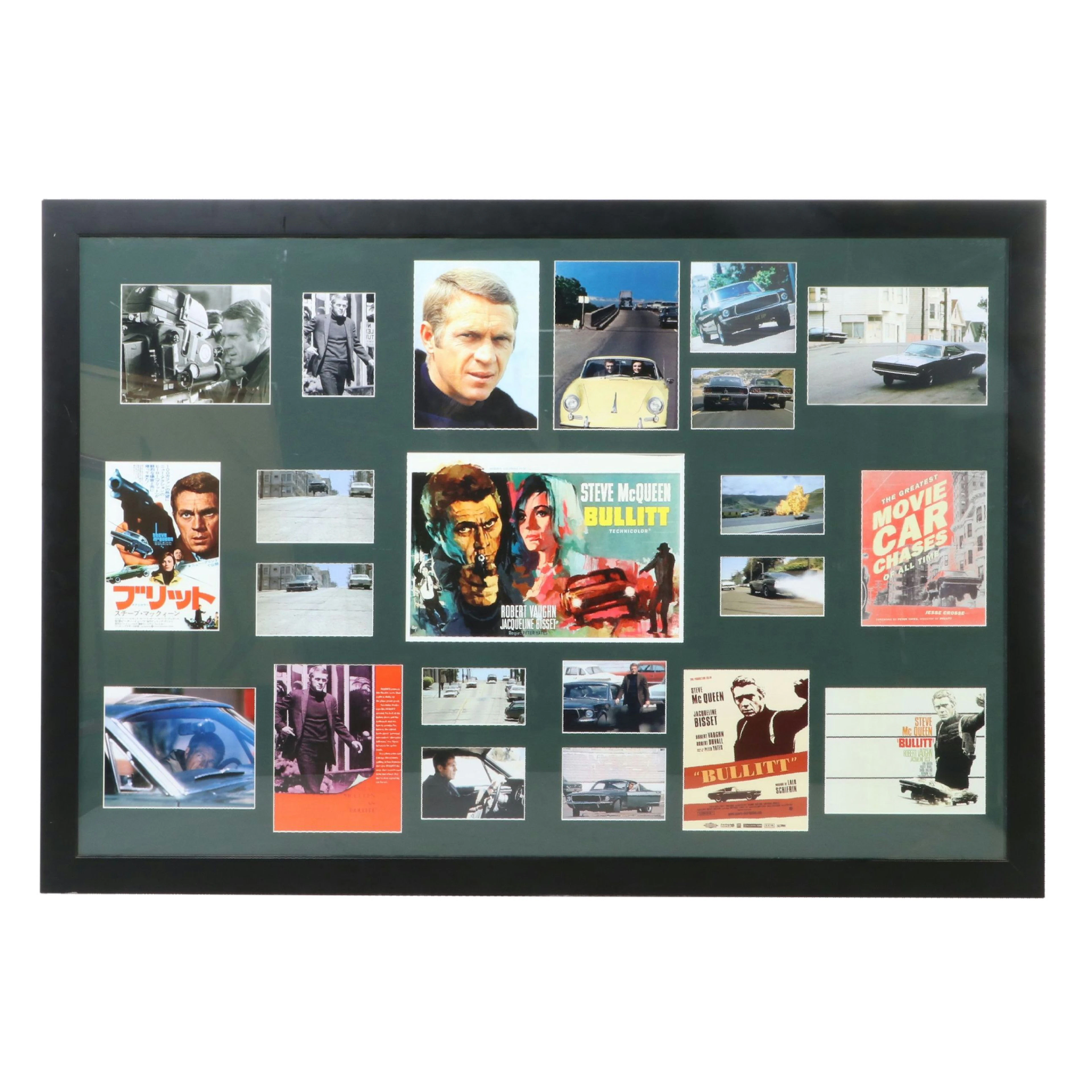 Steve McQueen "Bullitt" Oversized Framed Photo Print & Publicity Stills Collage