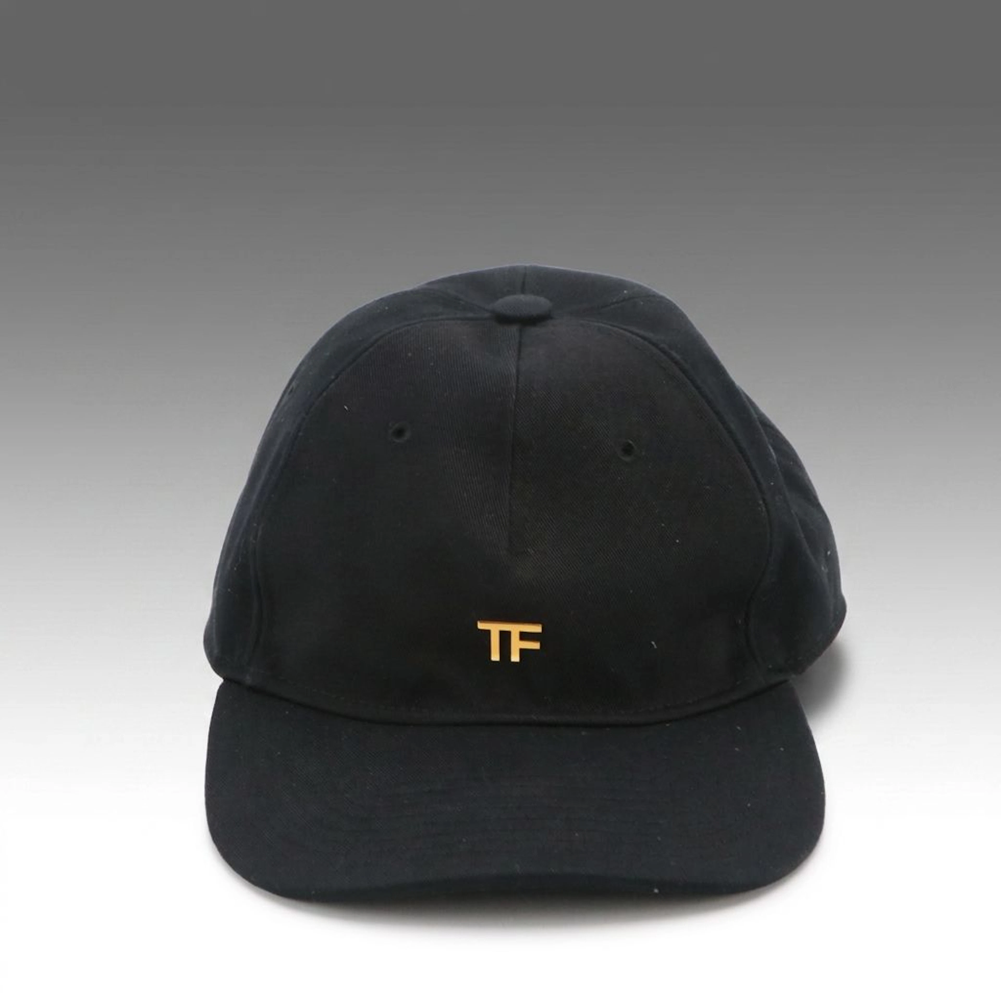 Tom Ford Black Baseball Cap with TF Monogram