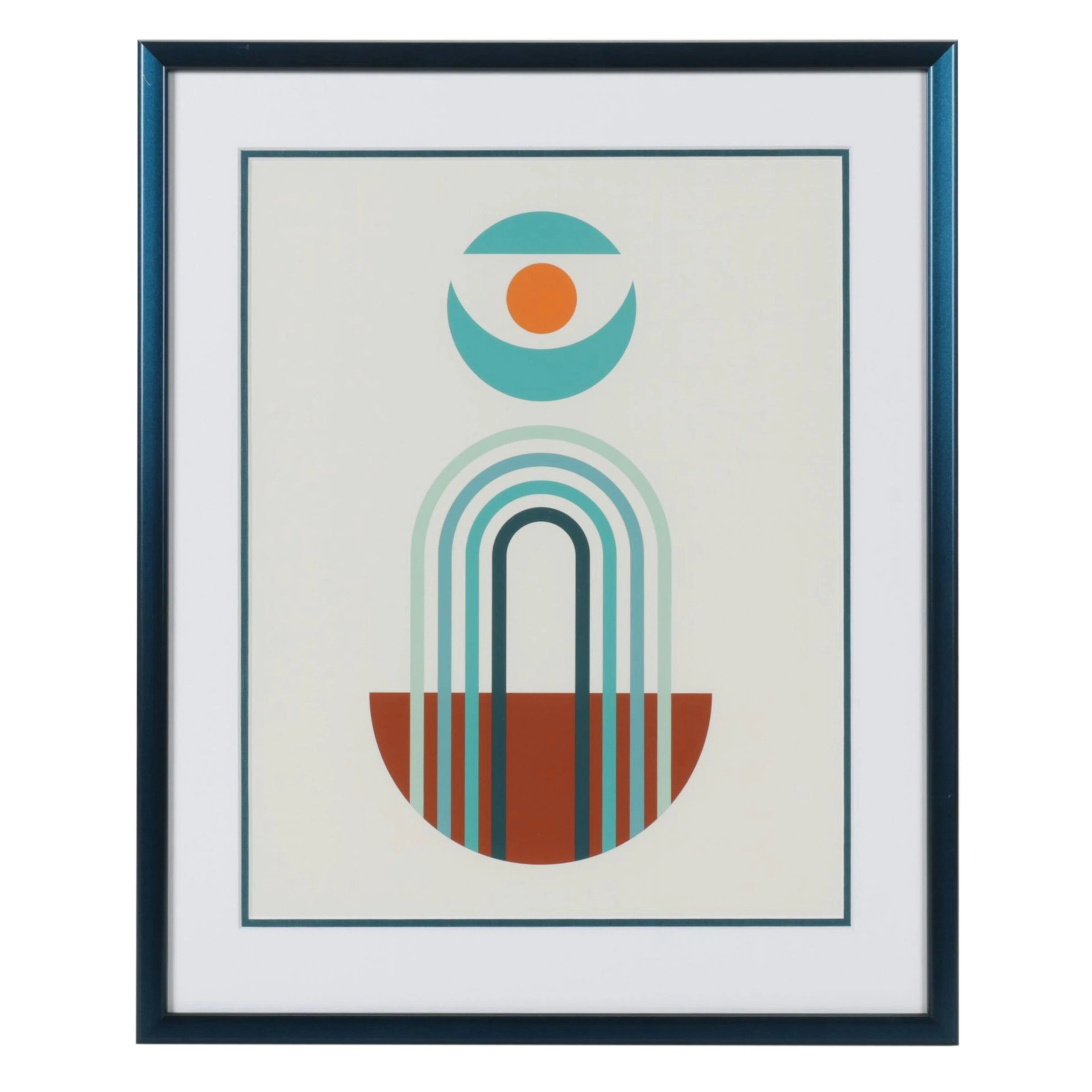 Earthy Modern Geometric Sunset Digital Print "Boho Loops III"