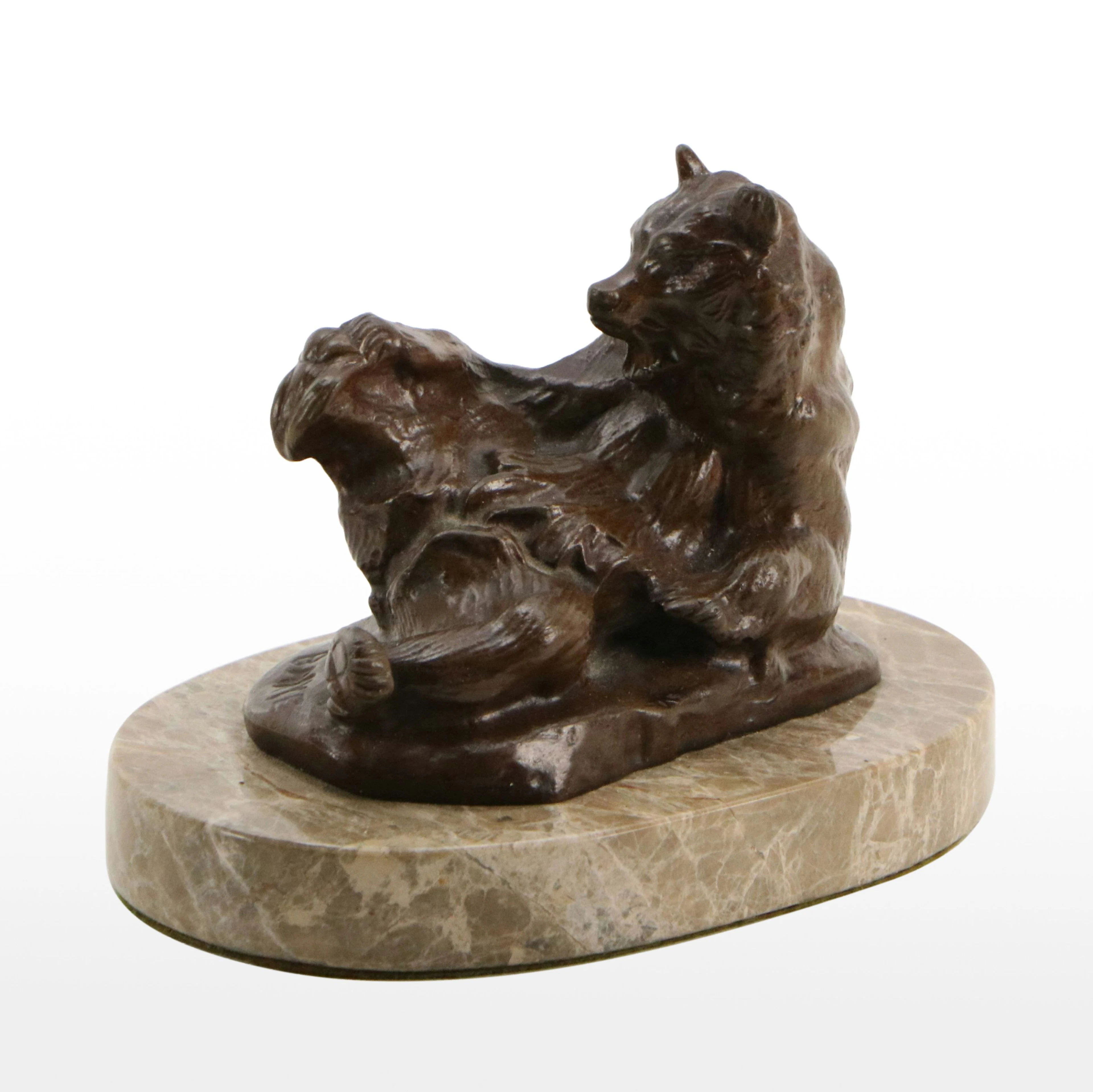 Cast Bronze Sculpture After Antoine-Louis Barye "Ours Assis"