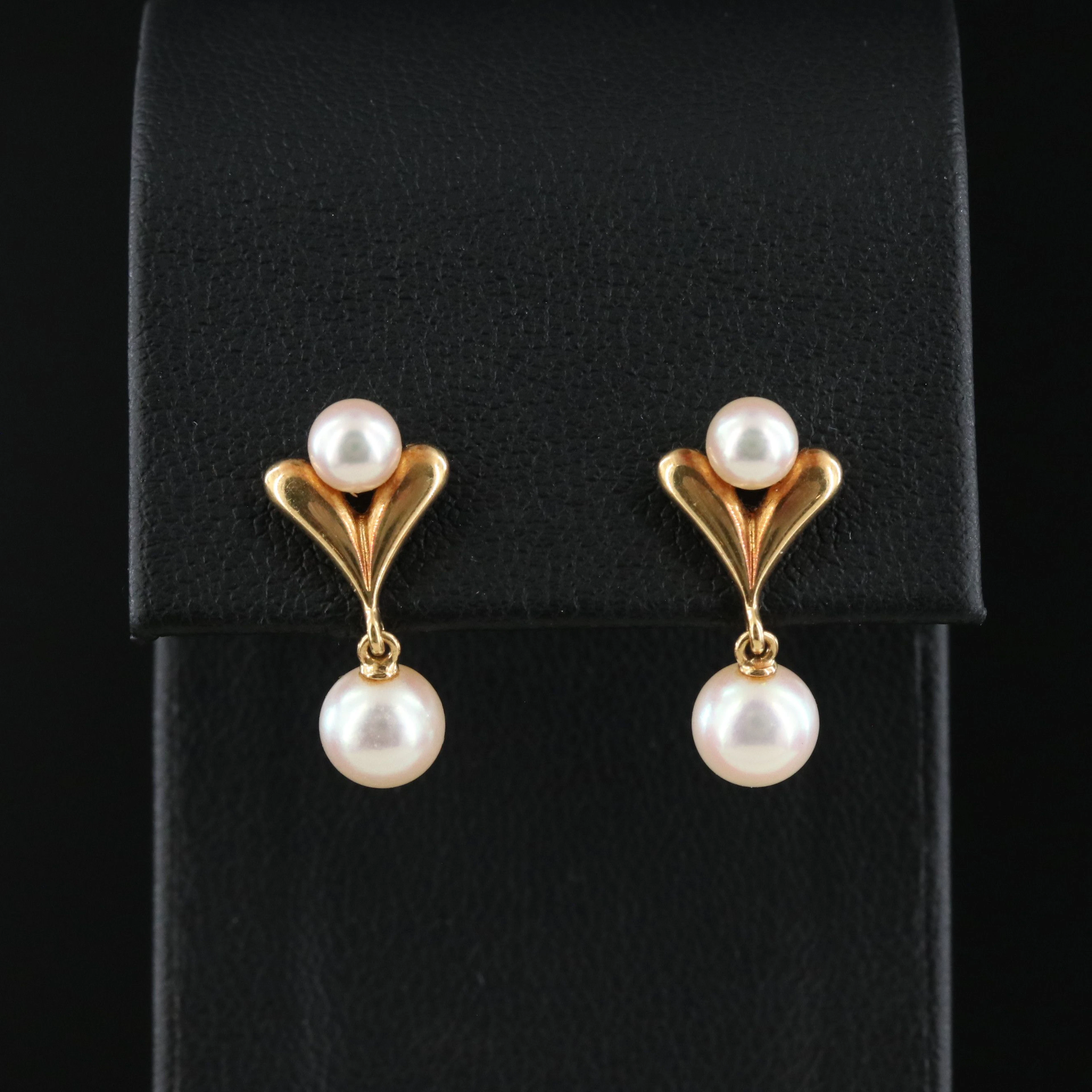 Mikimoto 18K Pearl Drop Earrings