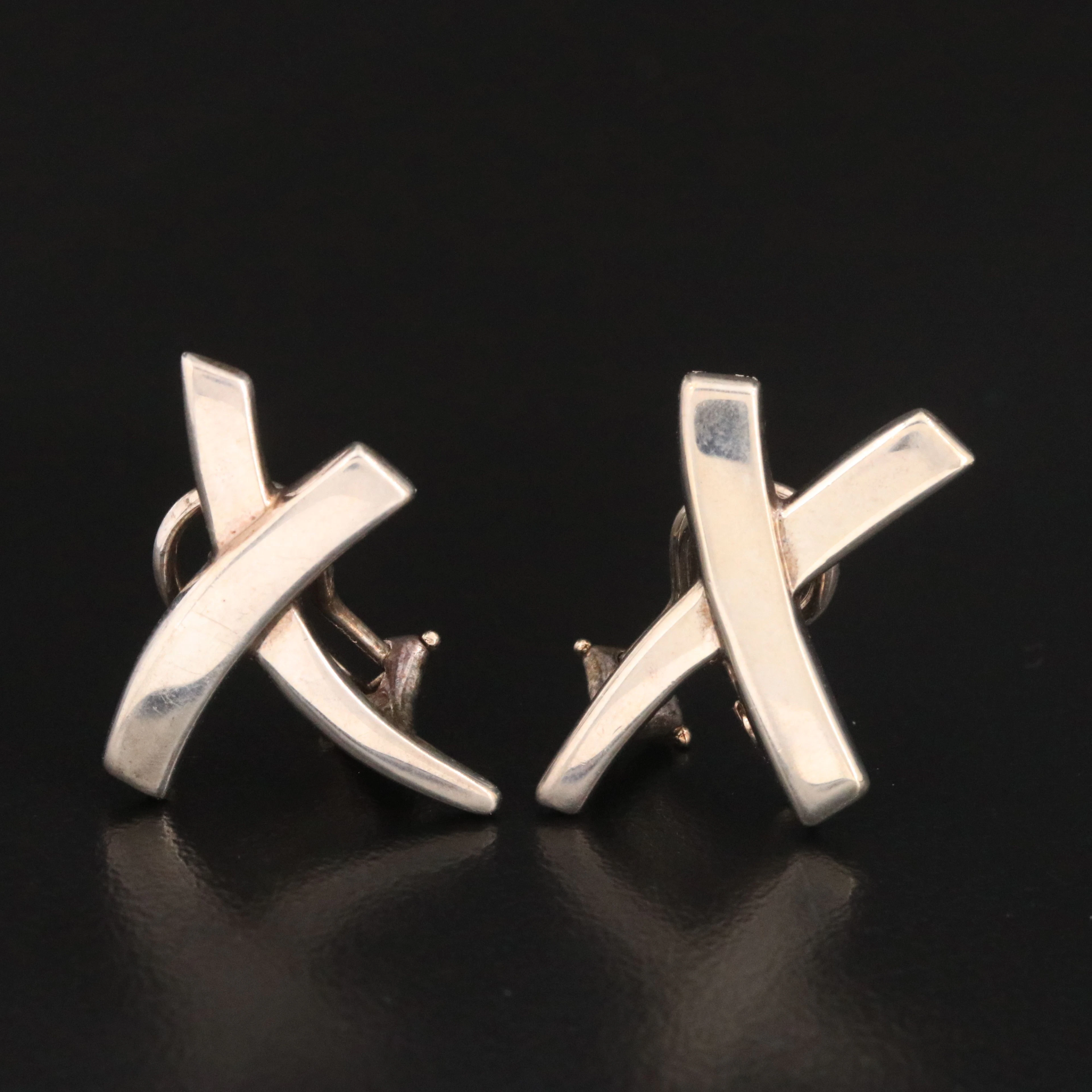 Paloma Picasso for Tiffany & Co. Graffiti X Sterling Clip Earrings