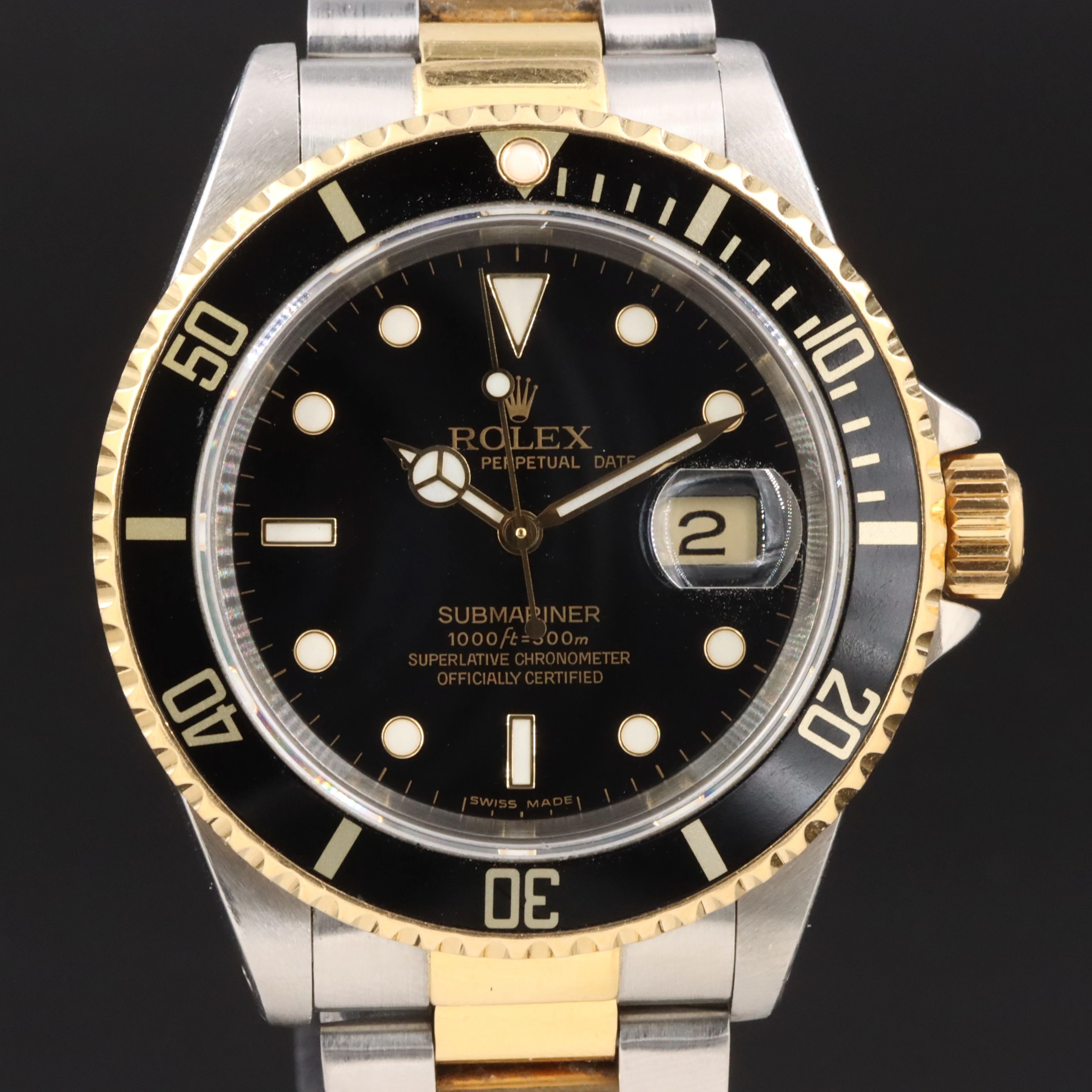 Rolex Submariner Date 16613 Rolesor Automatic Watch c.1990
