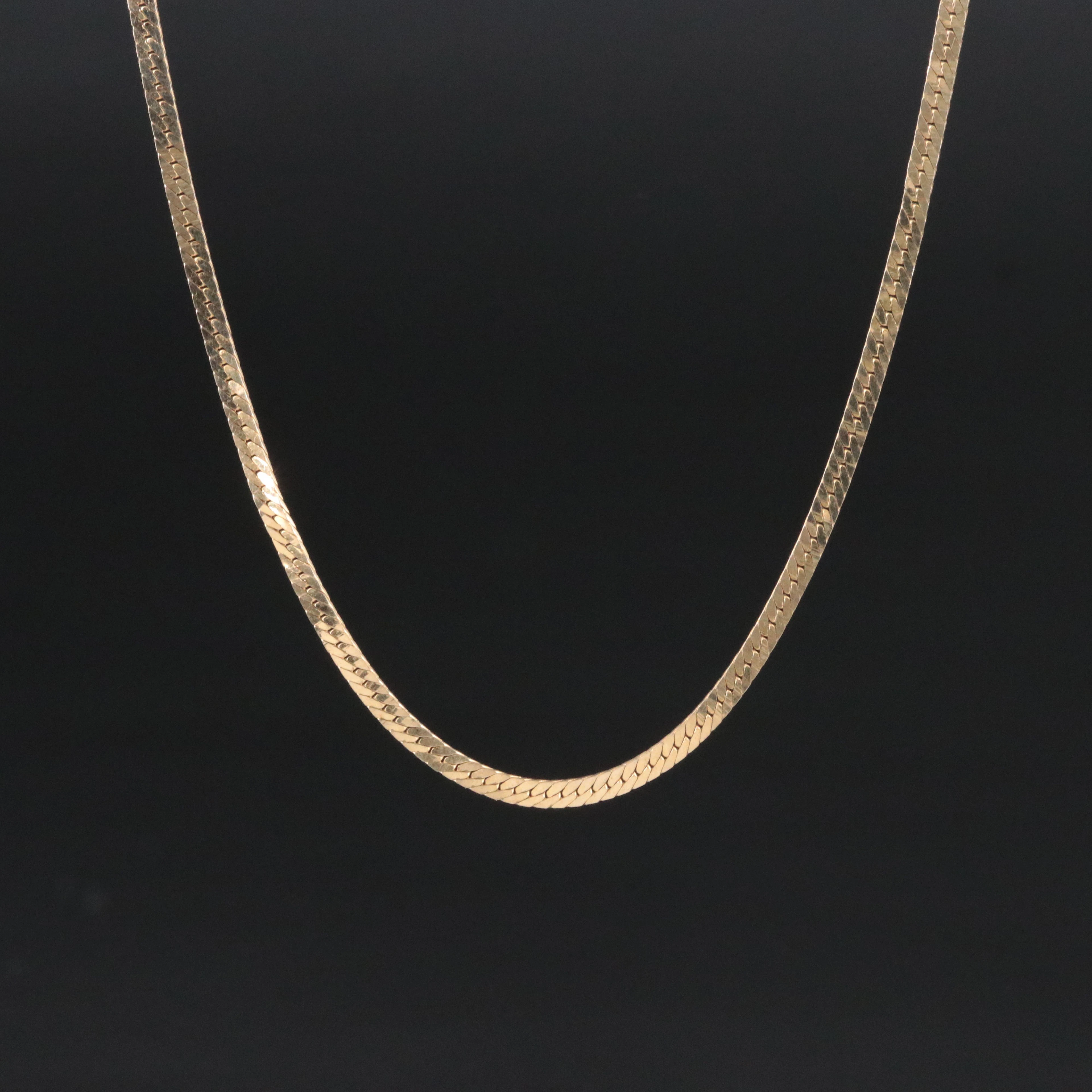 Italian 14K Herringbone Chain Necklace