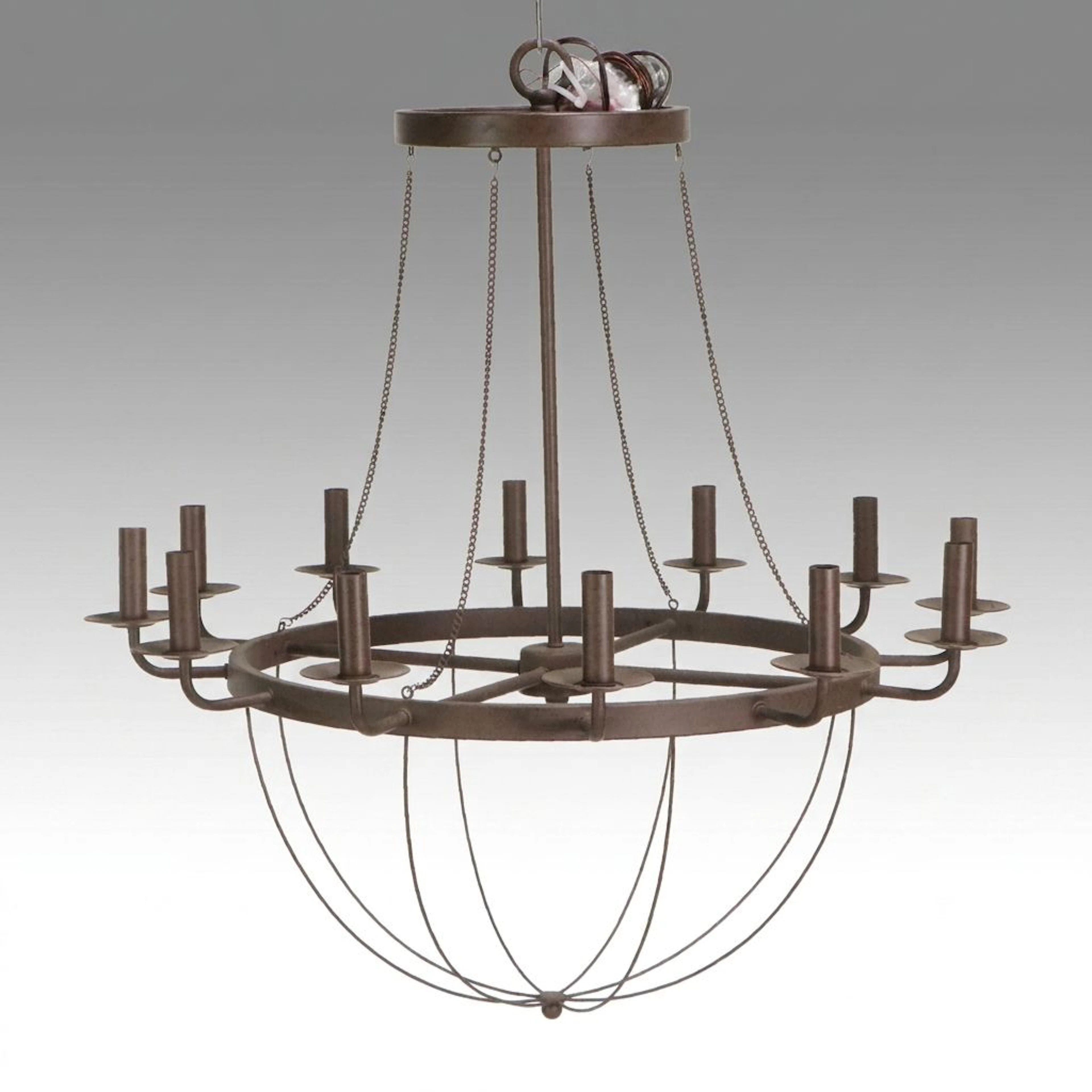 Ballard Designs Transitional Style Bronzed Finish 12-Arm Chandelier