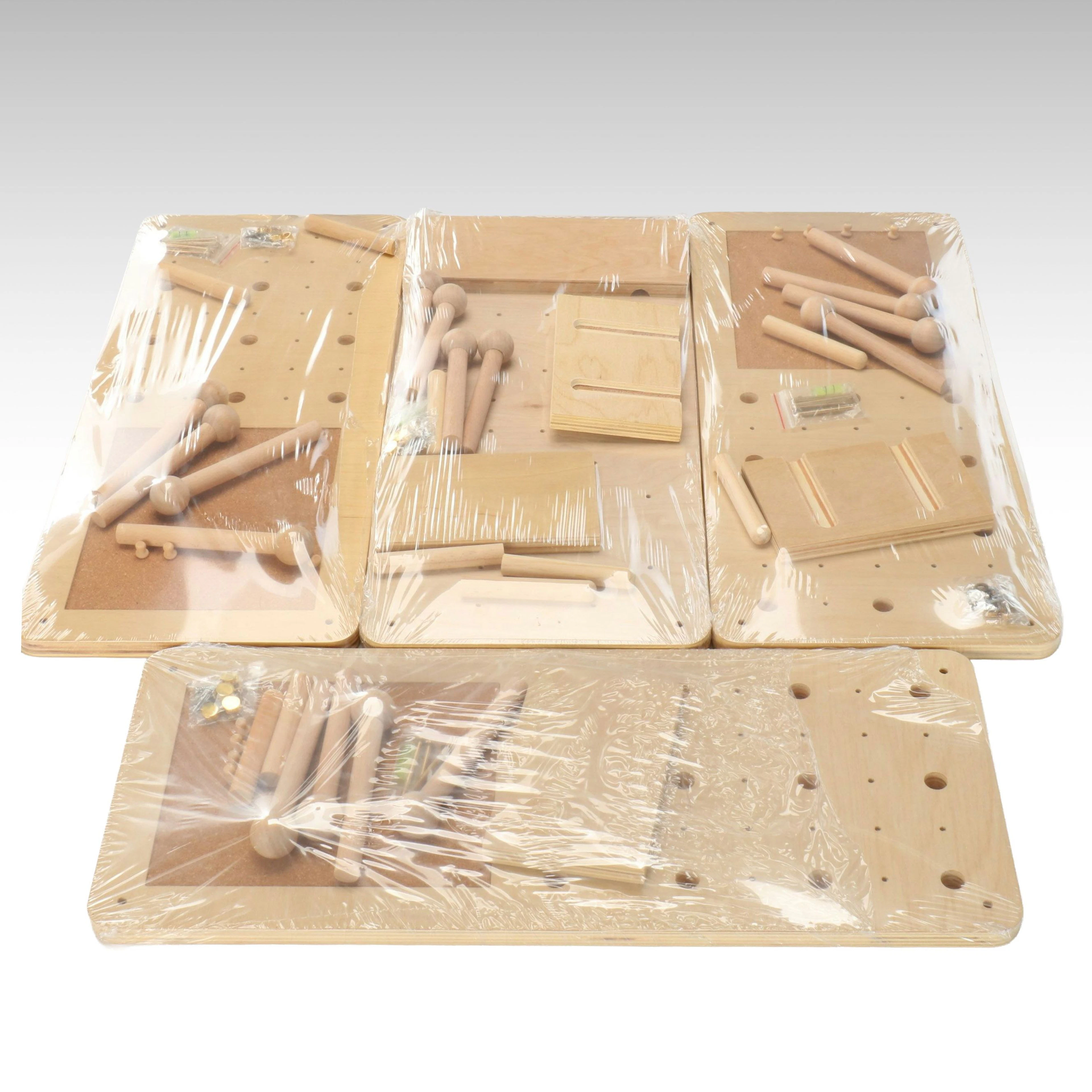 Contemporary Wood Wall Mount Pegboard Shelves