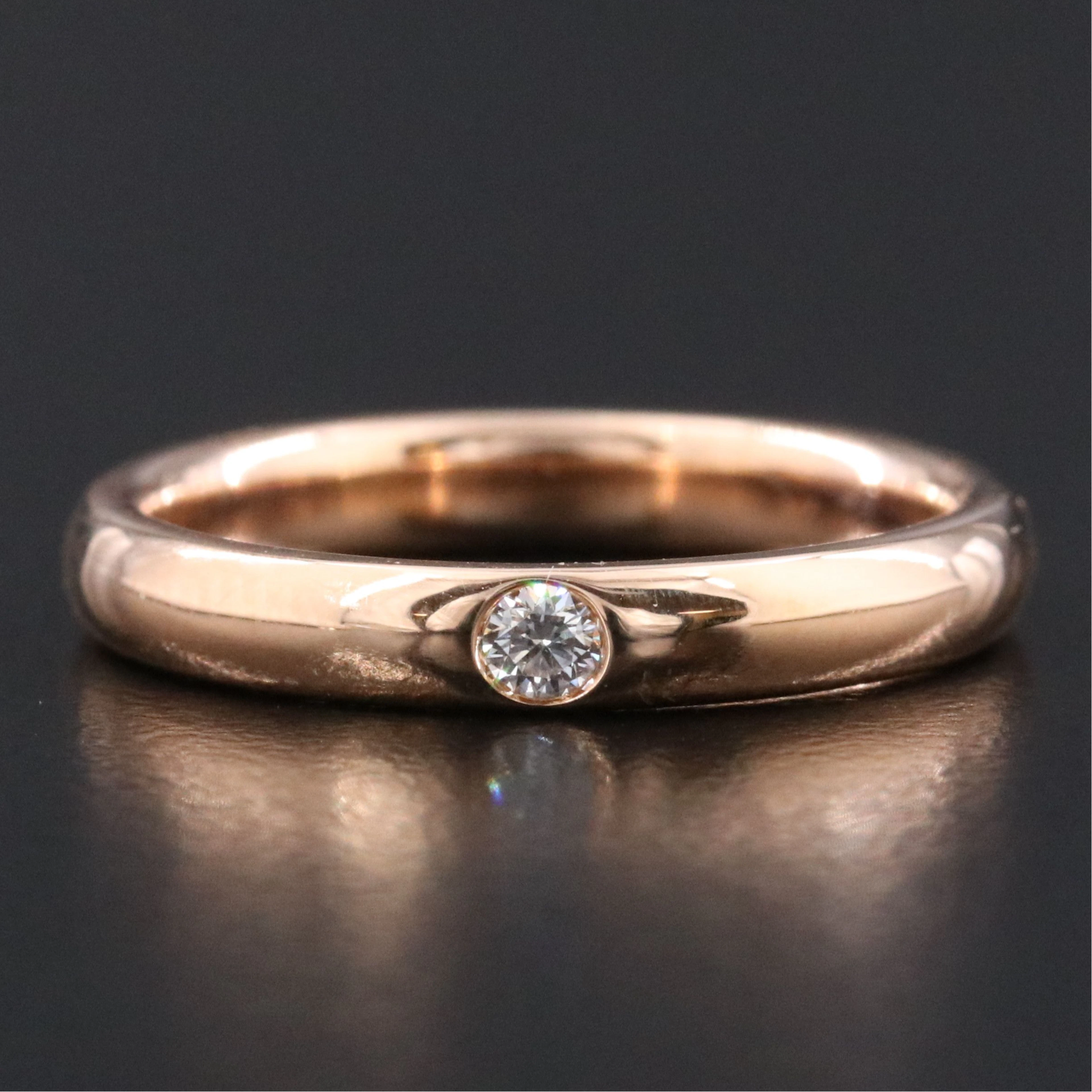 Harry Winston Classic 18K Rose Gold Band with Diamond Accent