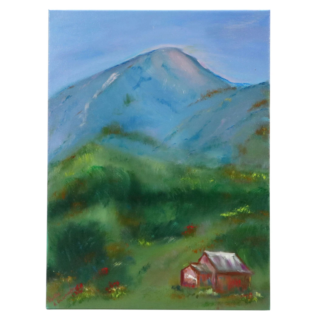 Dottie Abramowski Oil Painting of Mountain Landscape, 21st Century