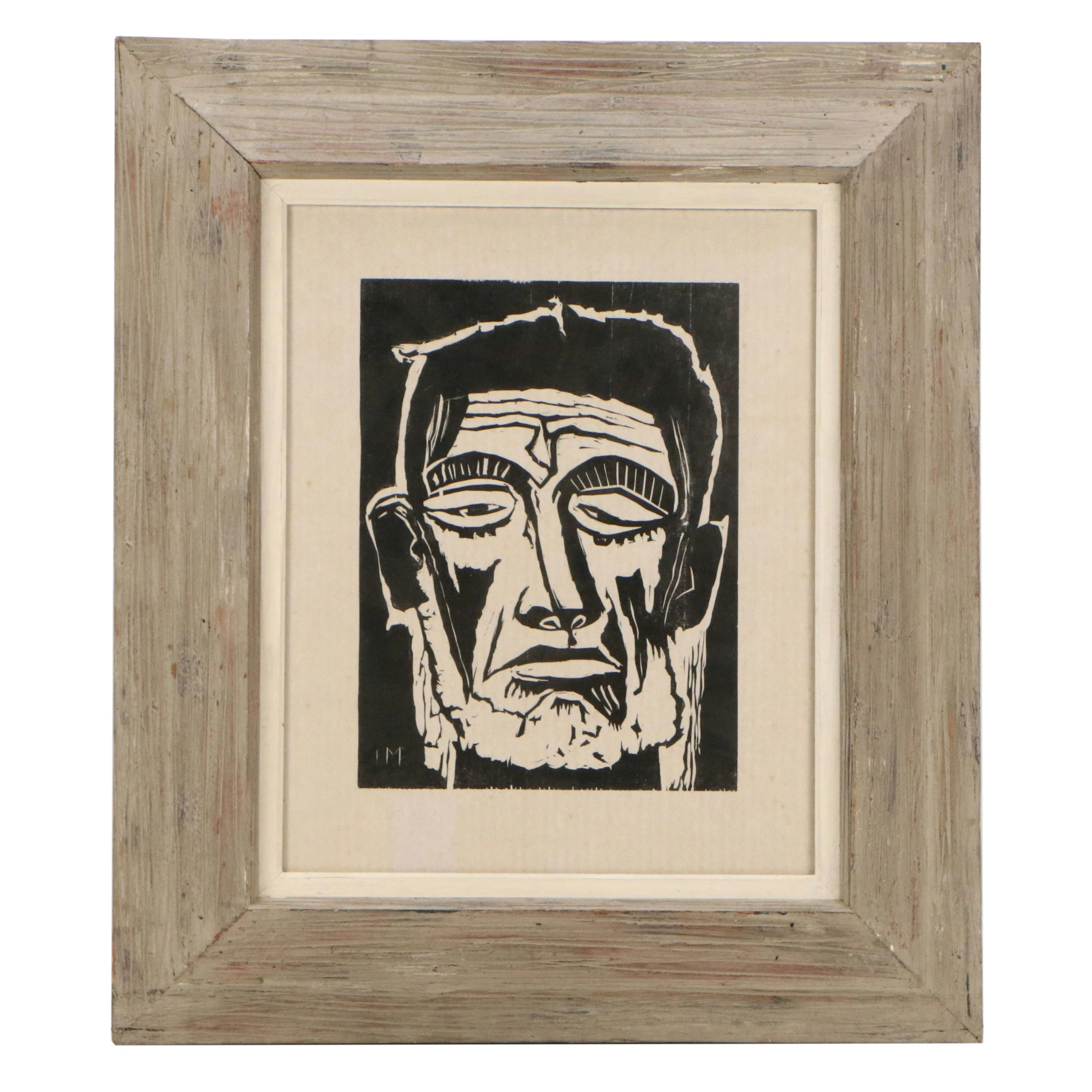 Max Pechstein Woodcut "Head of a Fisherman," 1922