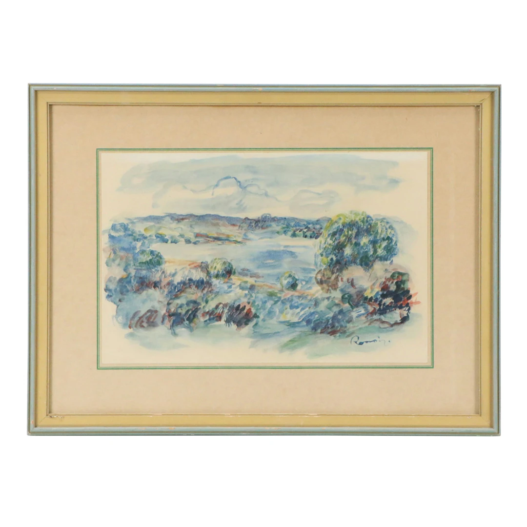 Collotype After Renoir "Paysage de Guernsey," Circa Early 20th Century