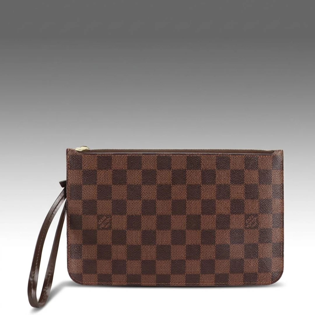 Louis Vuitton Damier Ebene Neverfull Pochette Wristlet
