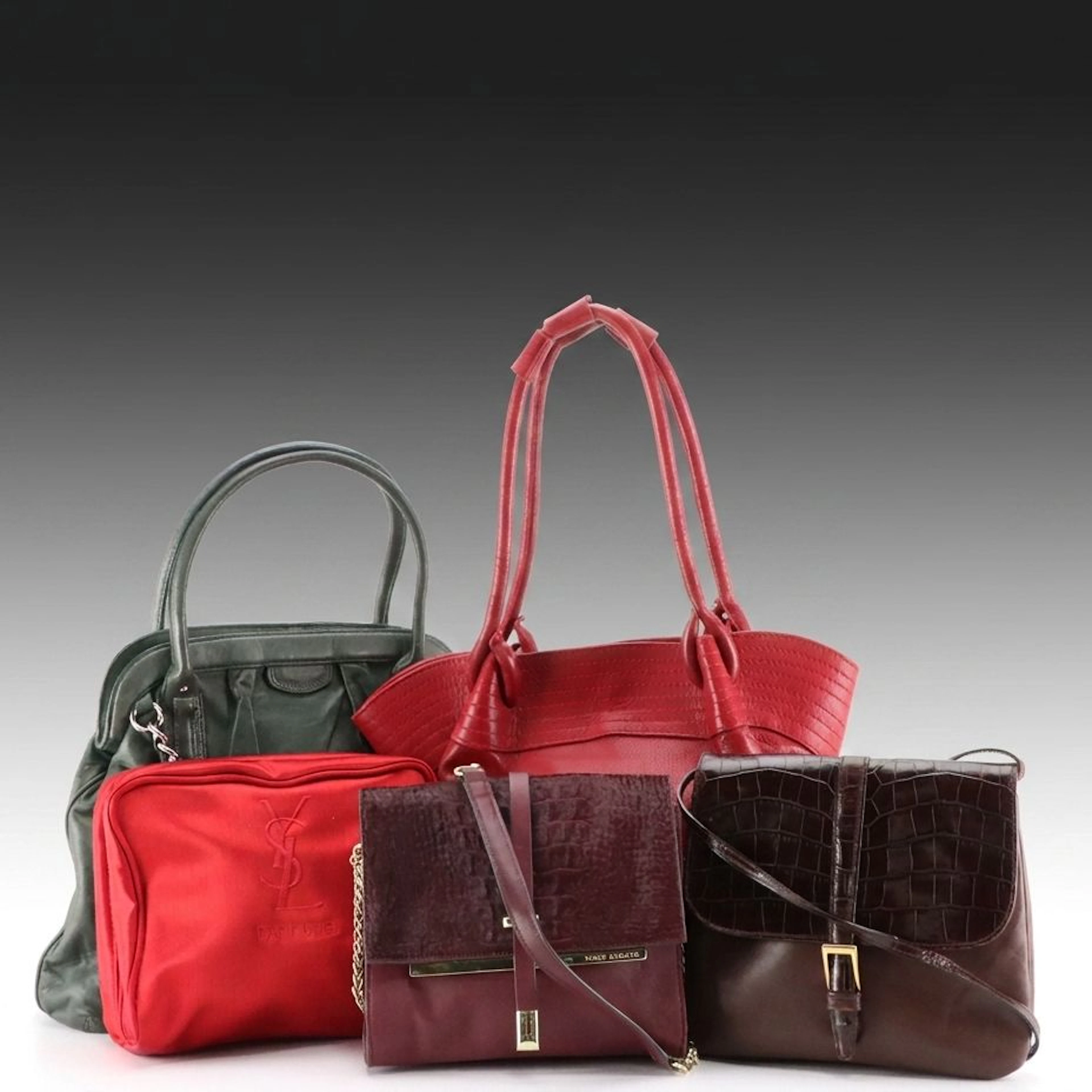 YSL Parfums Satin Cosmetic Pouch, Vince Camuto, Banana Republic, and More Bags