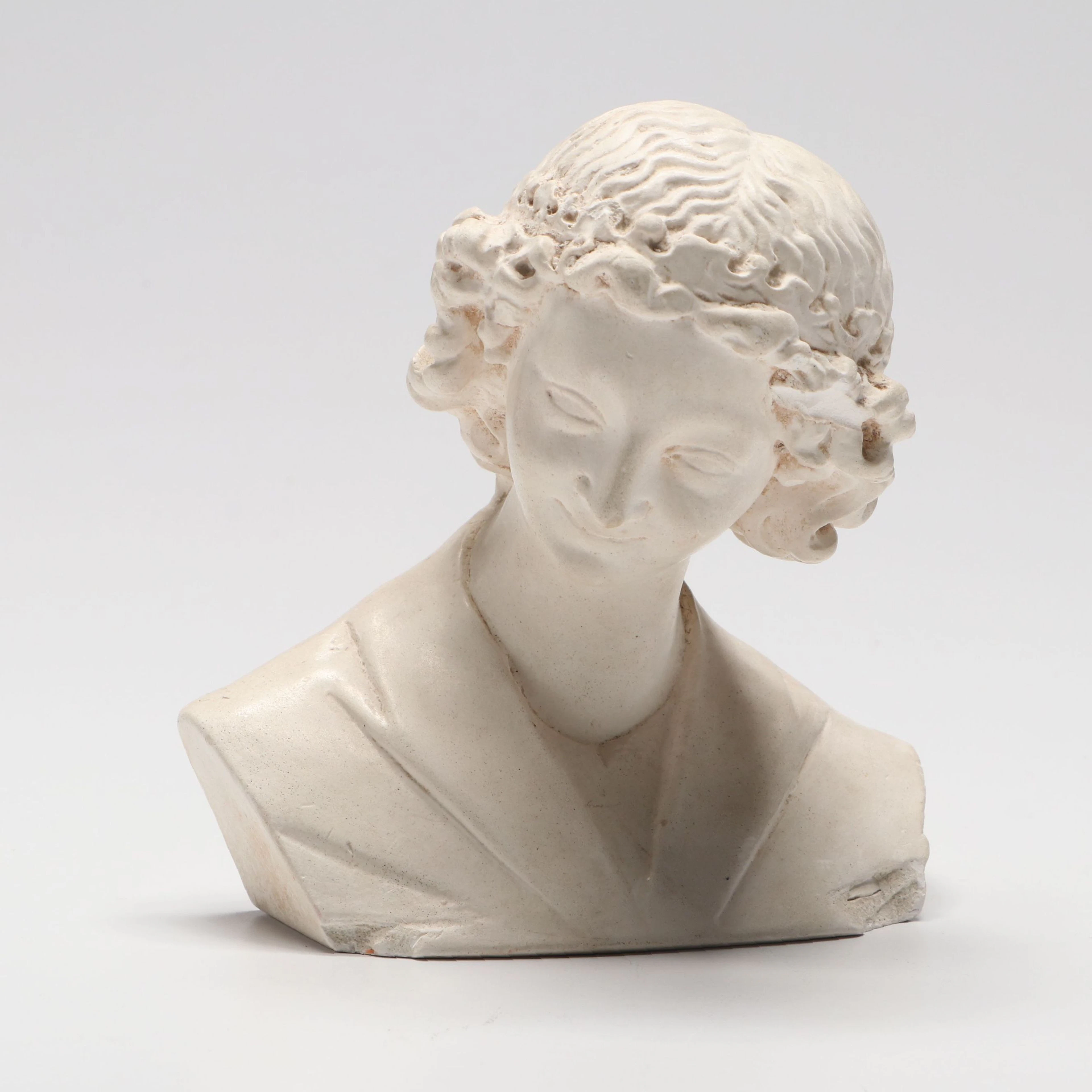 Plaster Bust of "The Smiling Angel" from the Cathedral Notre-Dame of Reims