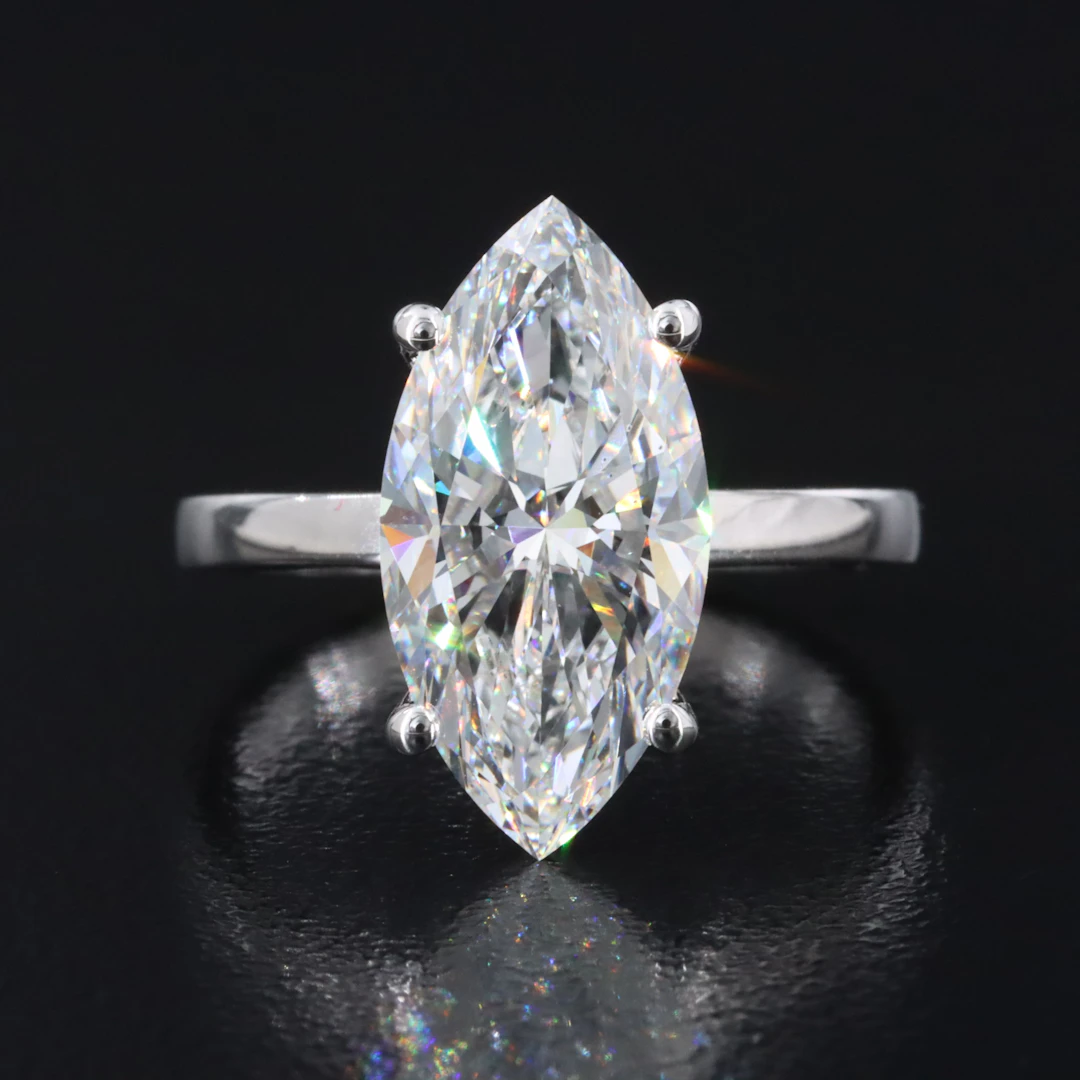 14K 4.03 CT Lab Grown Diamond Solitaire Ring with IGI Report