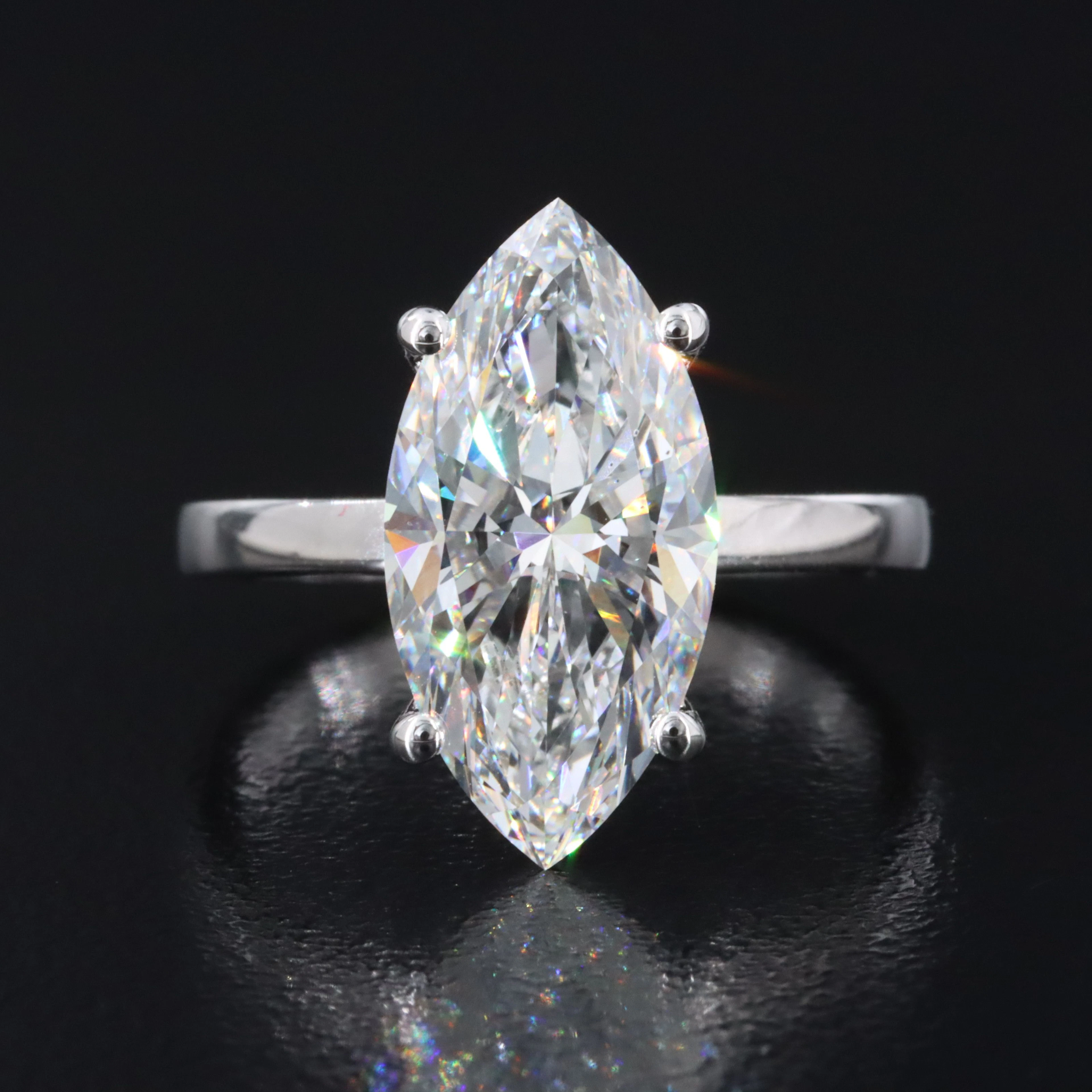 14K 4.03 CT Lab Grown Diamond Solitaire Ring with IGI Report