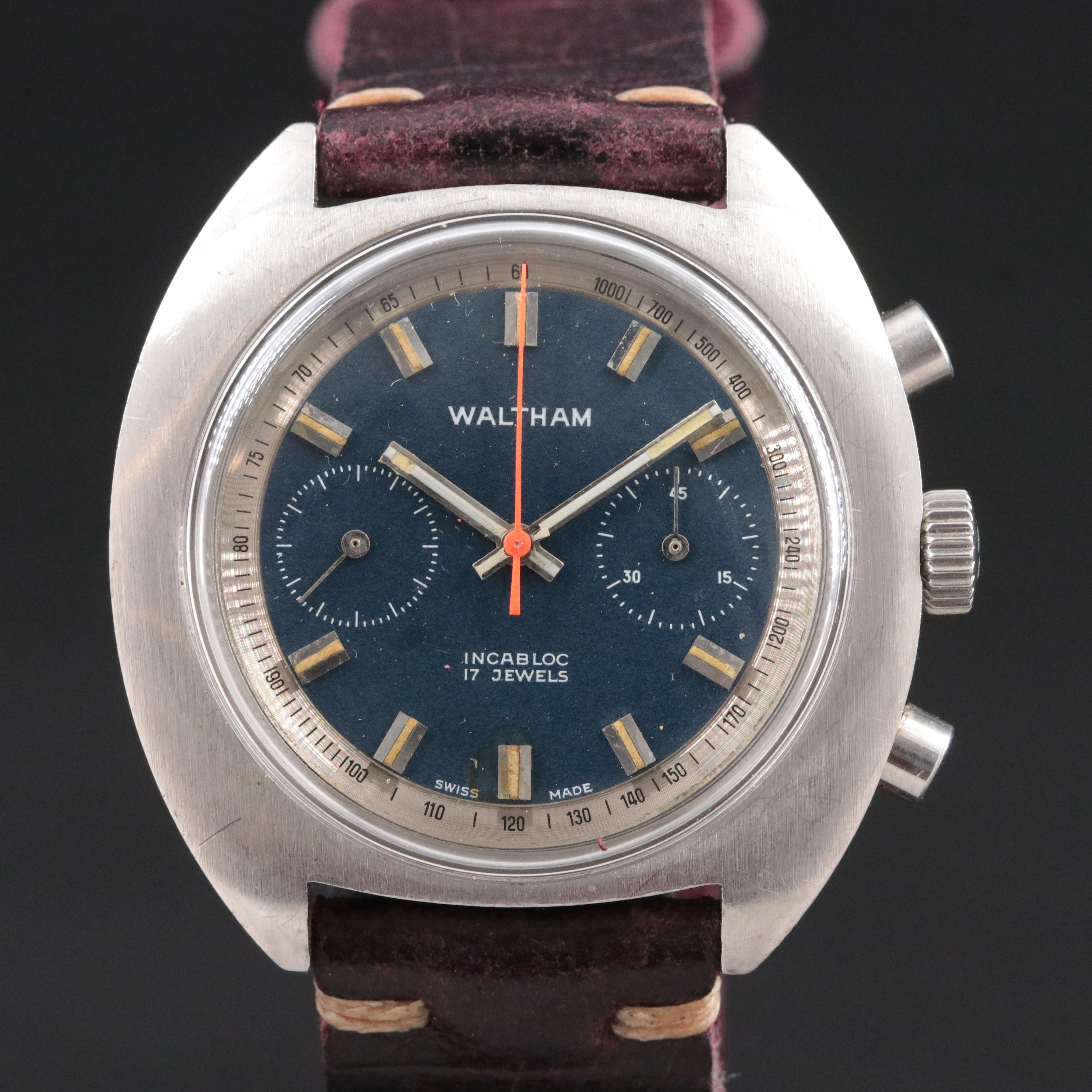 Waltham Stainless Steel Chronograph Manual Wind Watch Model B386