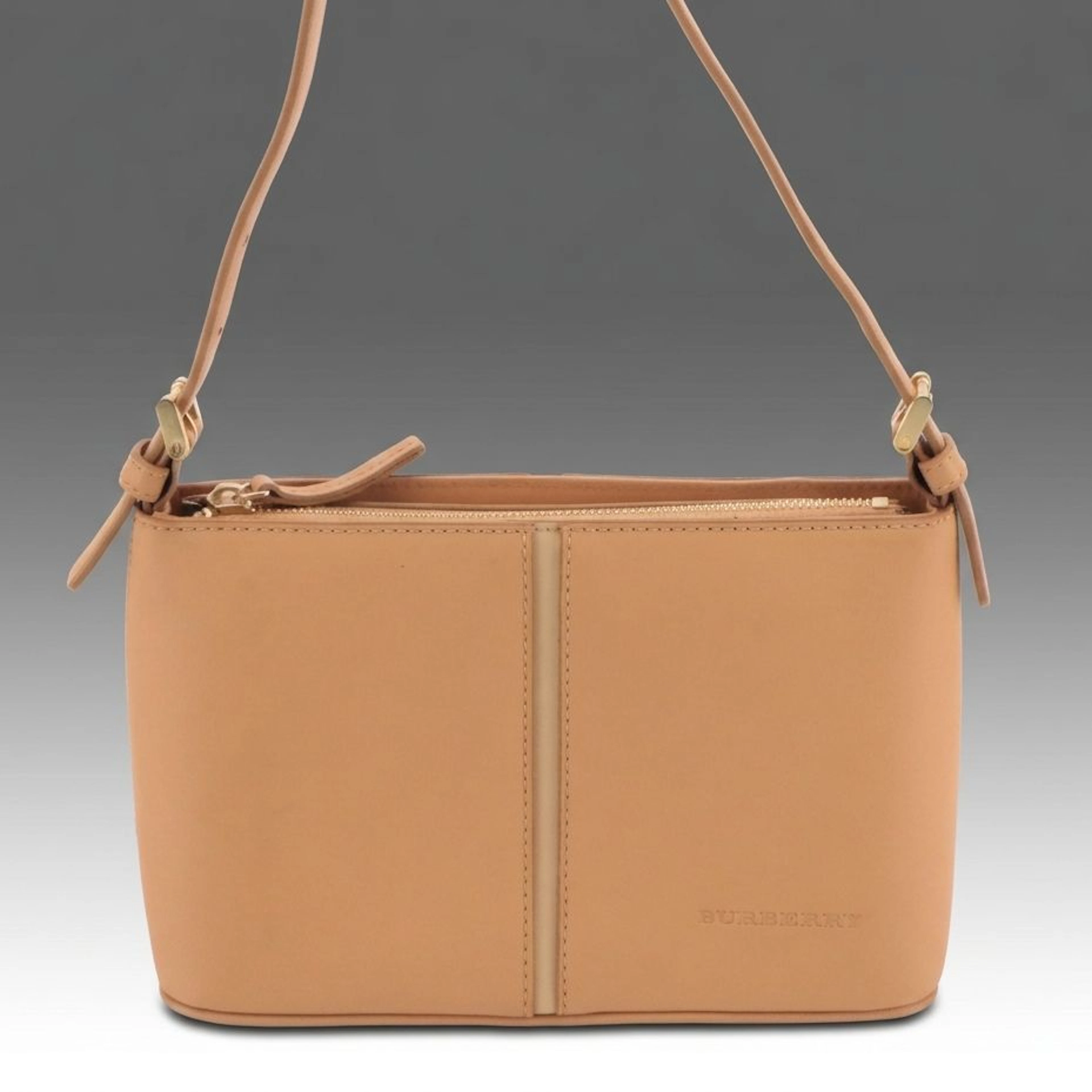 Burberry Top Handle Shoulder Bag in Bicolor Leather with Box