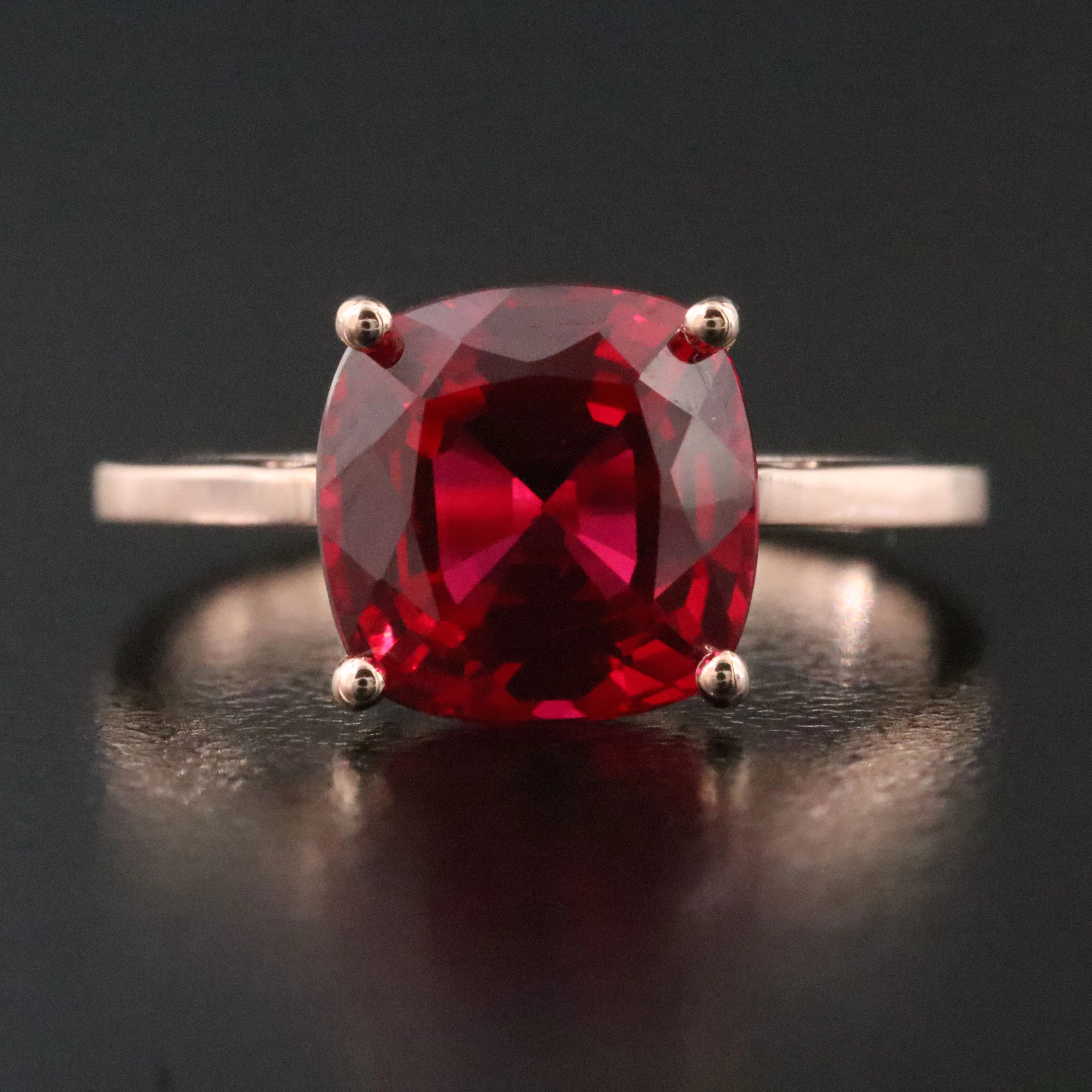 14K Rose Gold 3.96 CT Ruby Solitaire Ring