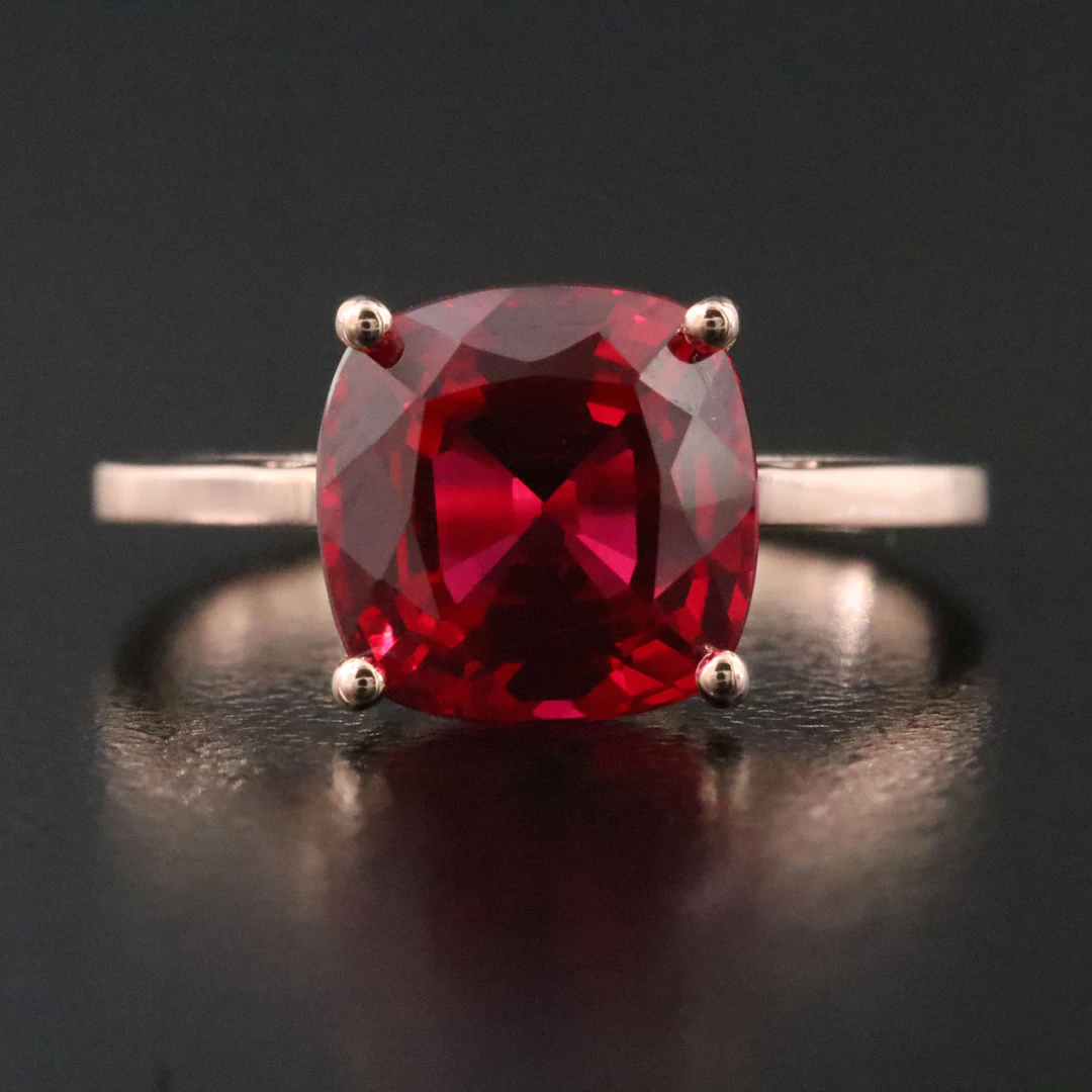 14K Rose Gold 3.96 CT Ruby Solitaire Ring