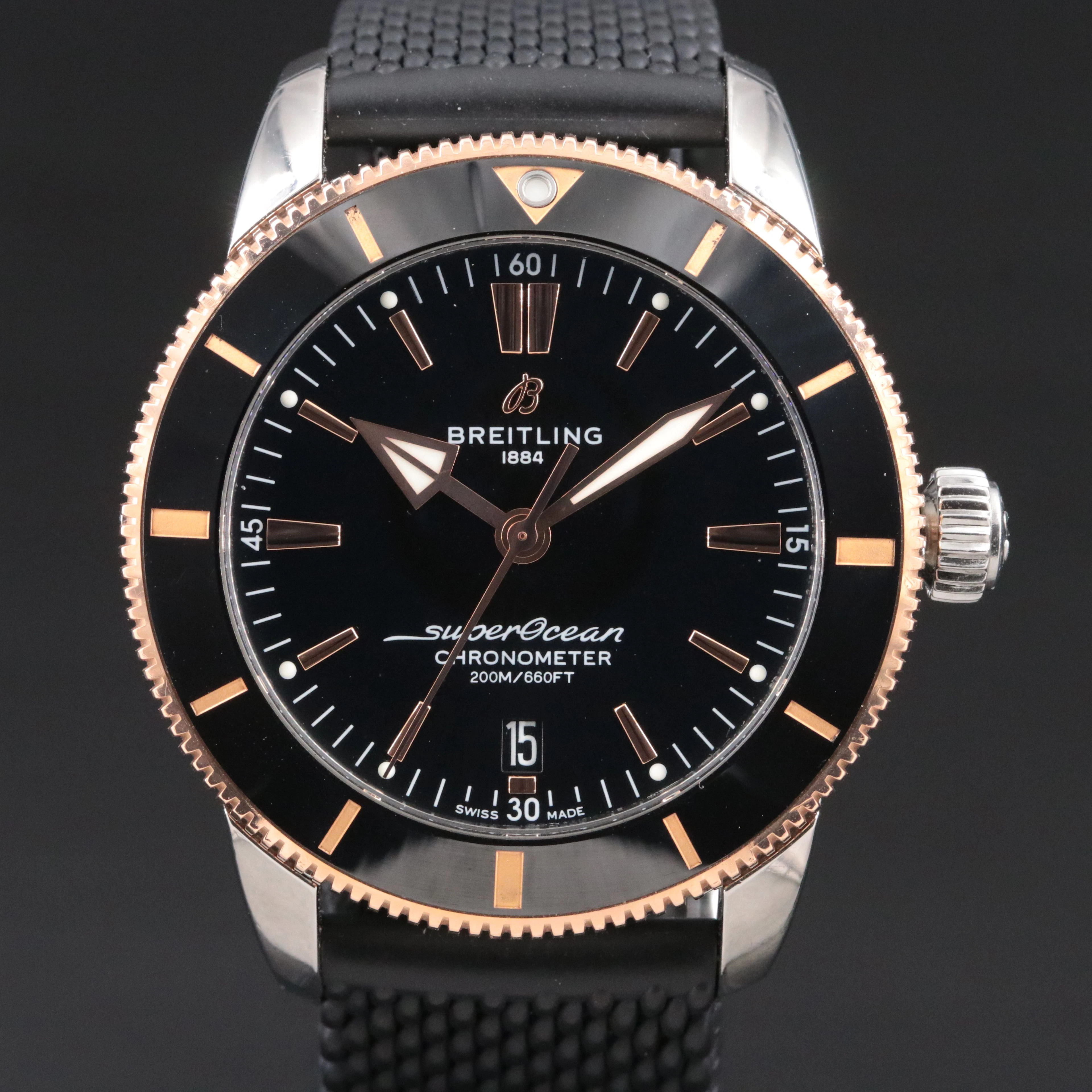 Breitling Super Ocean Heritage B20 44 18K Rose Gold Steel Automatic Watch