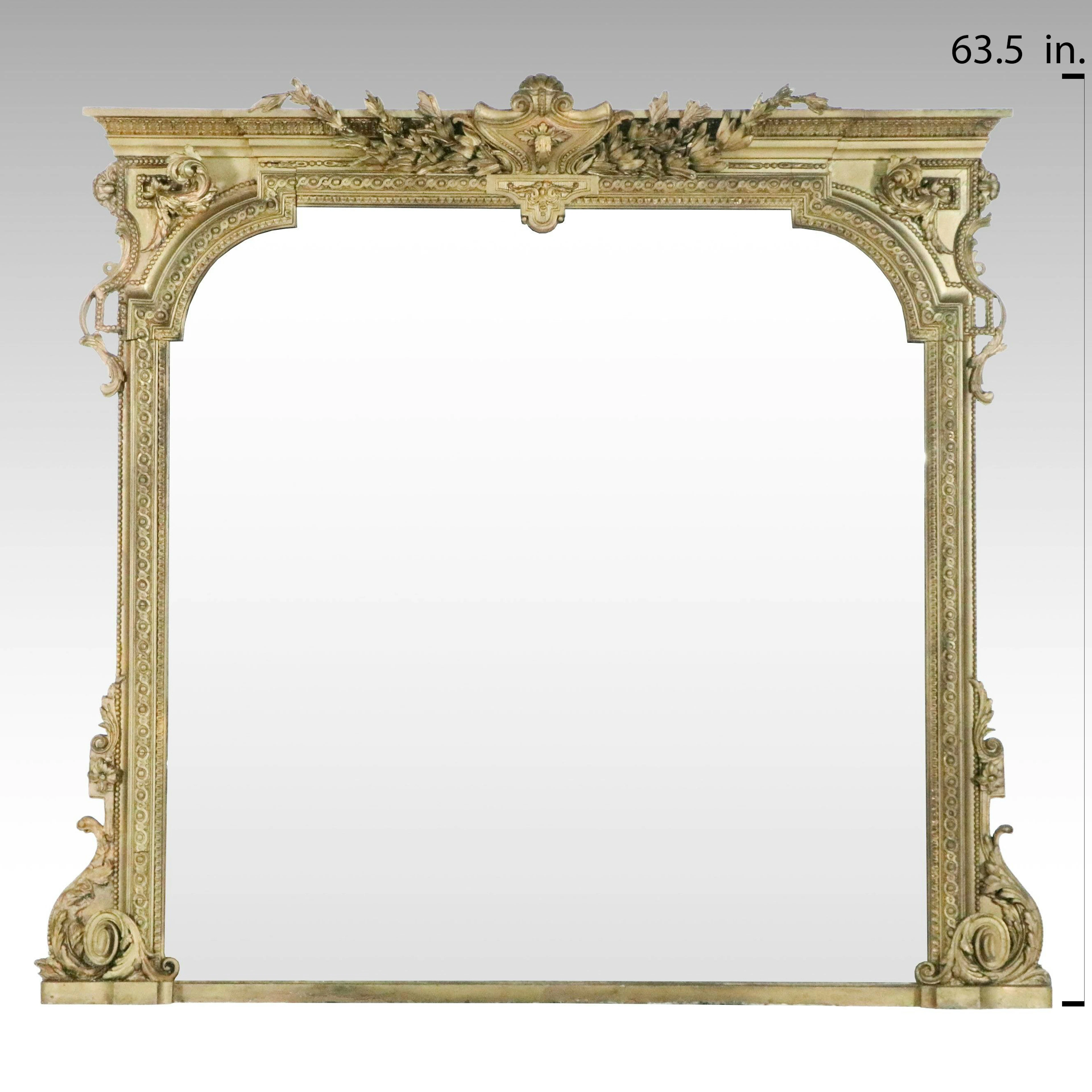 Renaissance Revival Giltwood and Composition Overmantel Mirror