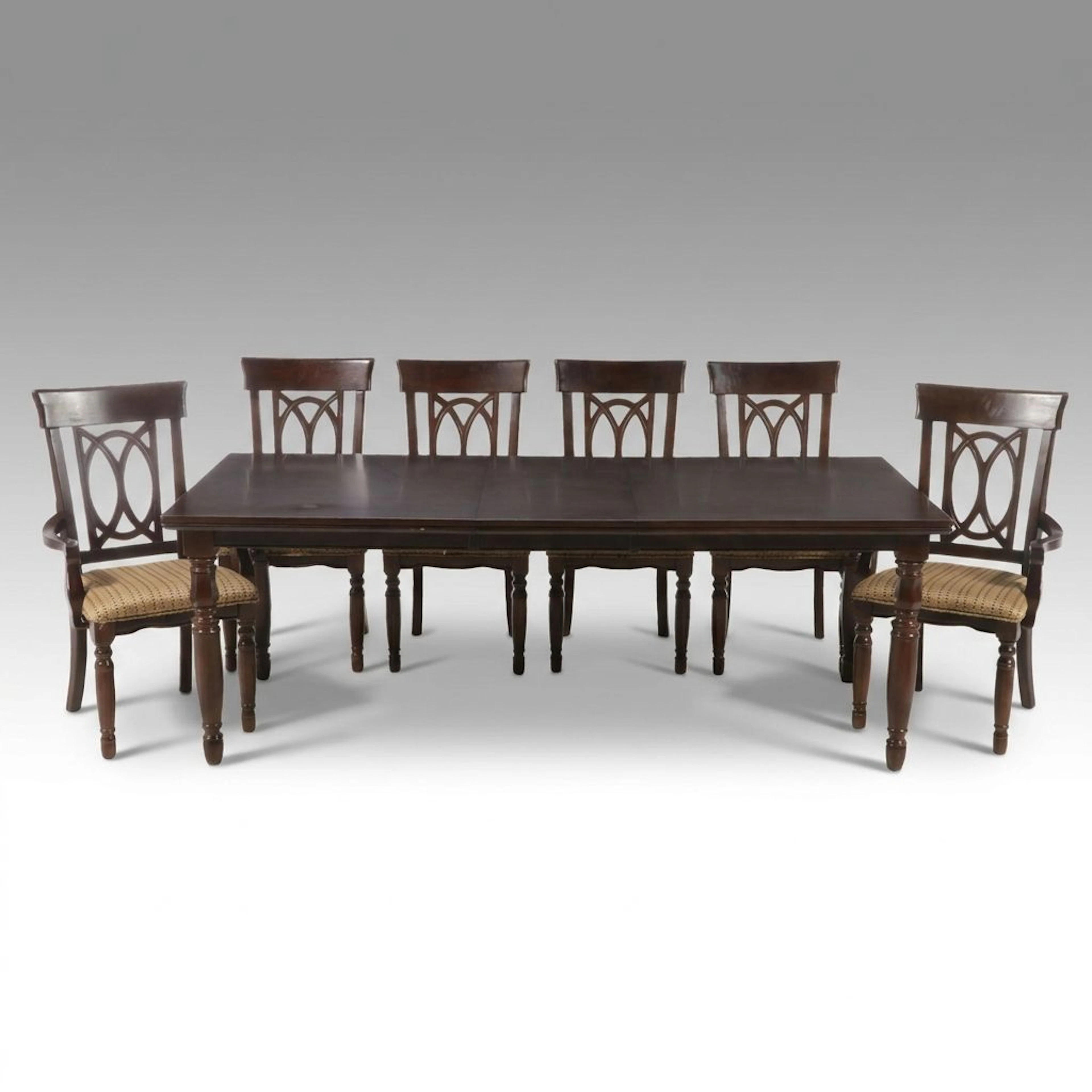Seven Piece Ashley Furniture Neoclassical Dining Set, 21st Century