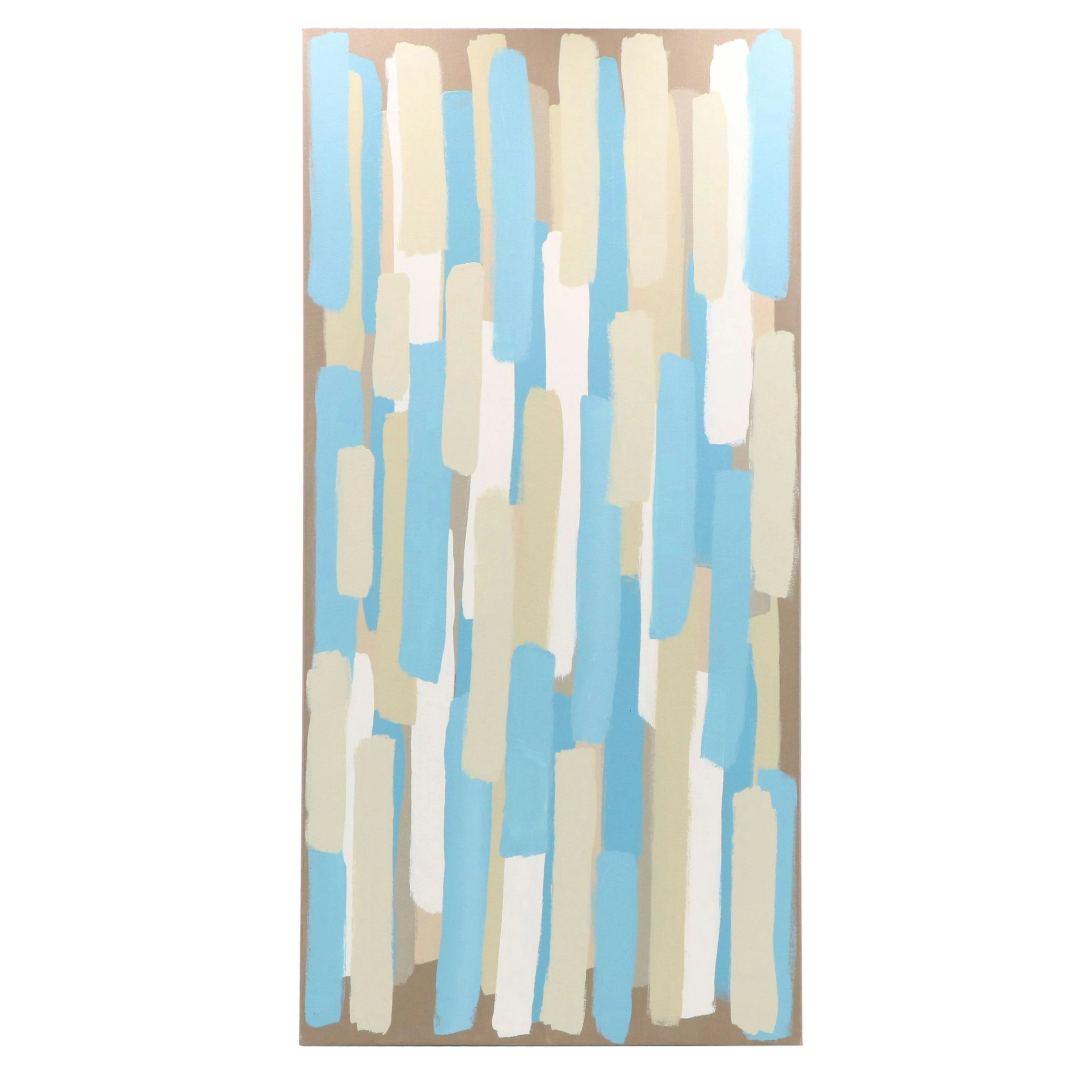 Blue and Neutral Minimalist Acrylic Painting, 21st Century