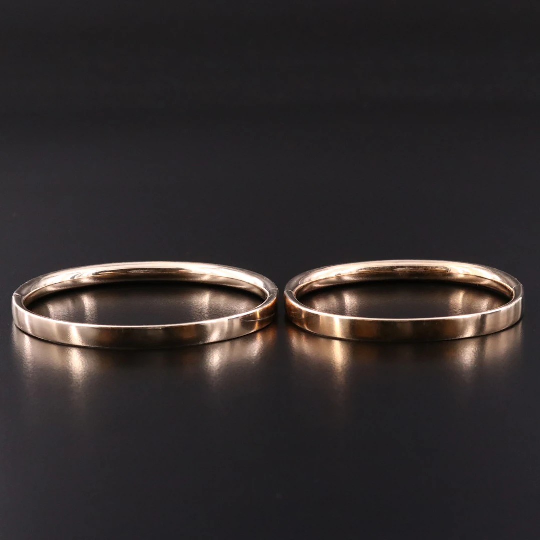 Antique B. A. Ballou & Co. Gold-Filled Hinged Bangle Bracelets
