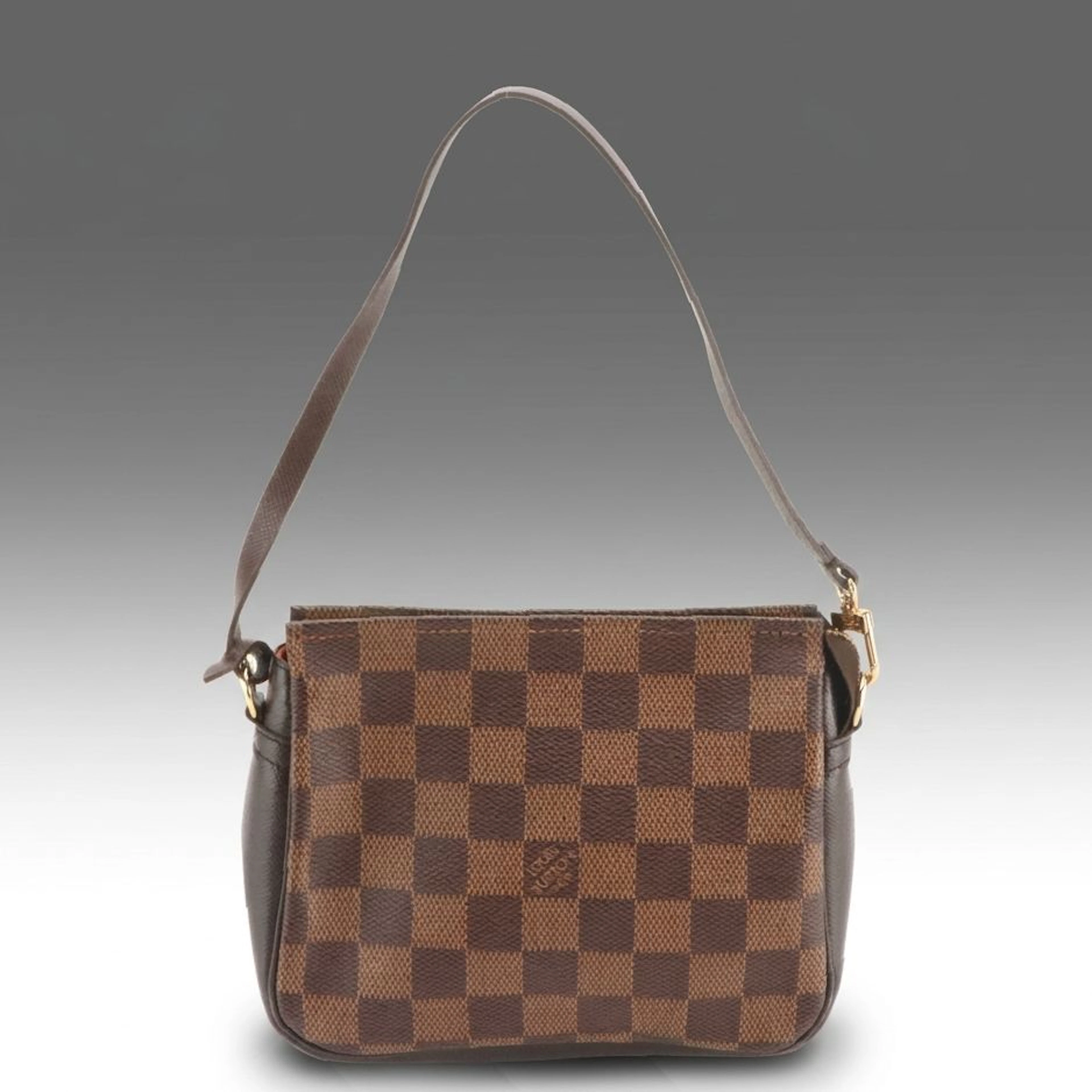 Louis Vuitton Trousse Pochette Bag in Damier Ebene Canvas and Leather