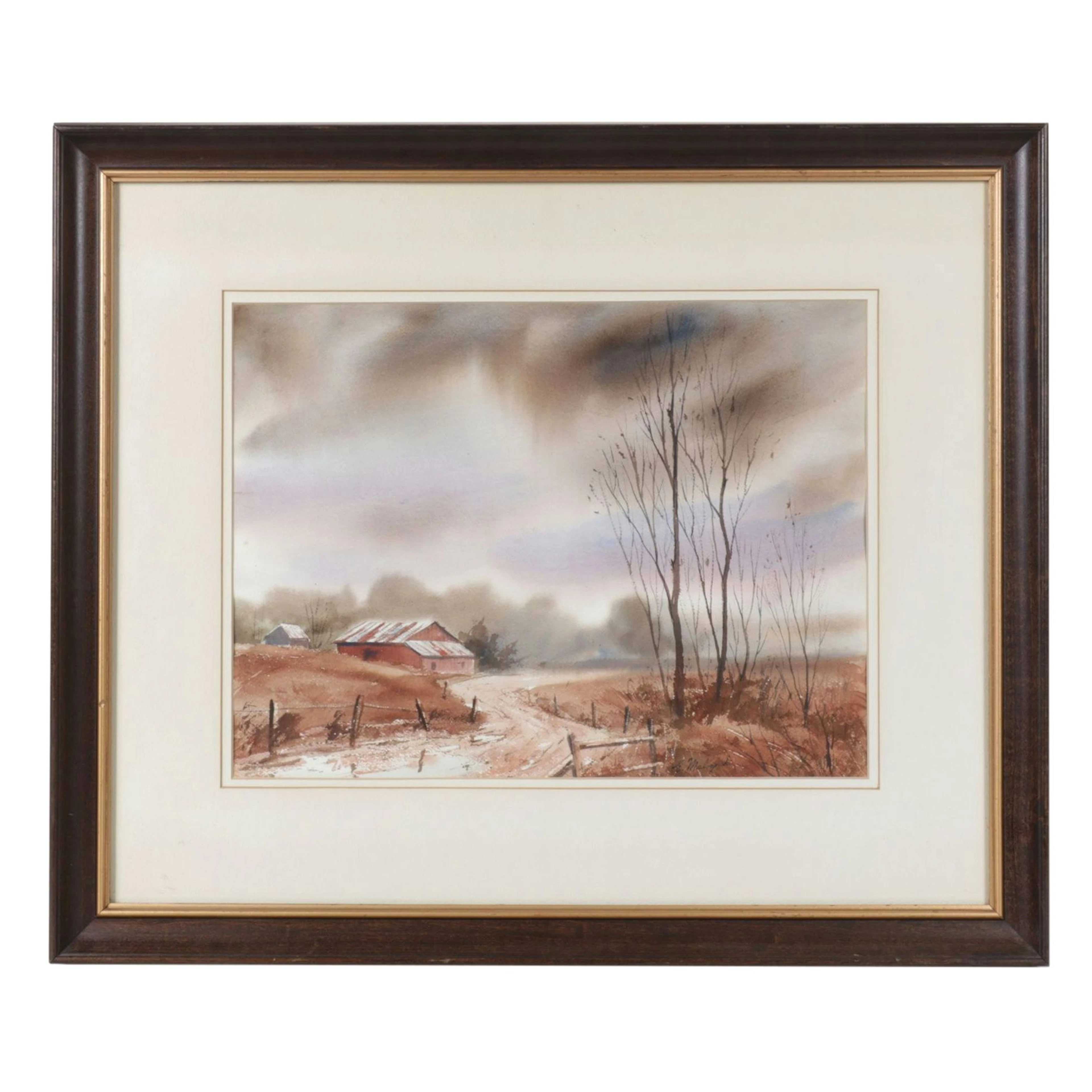 Emerick C. Malogorski Watercolor Painting "October Rain"