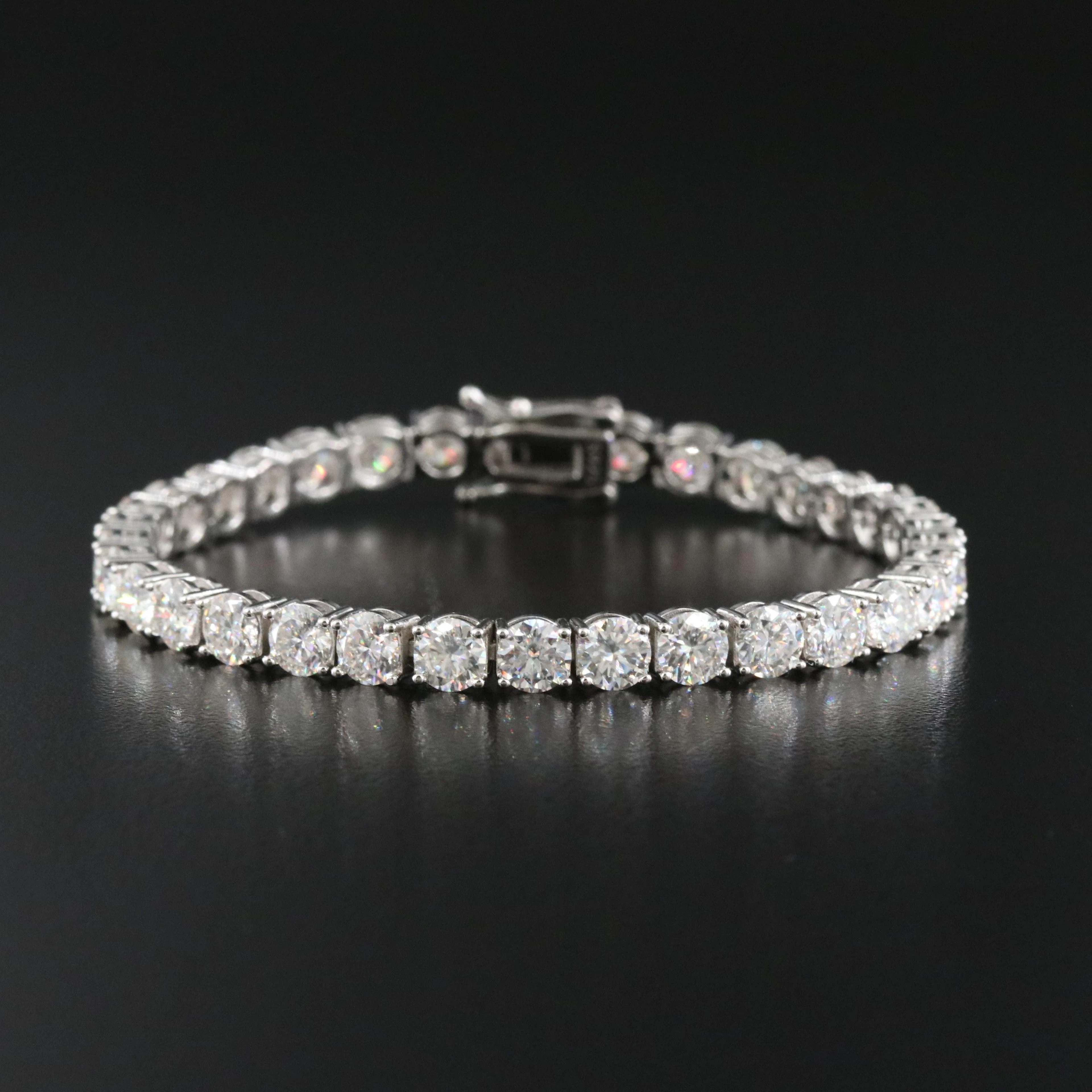 Sterling Moissanite Line Bracelet