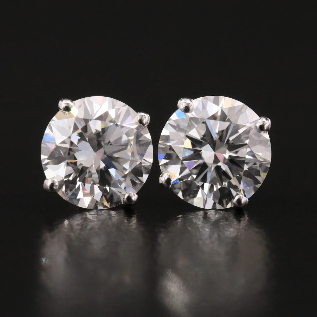 14K 2.94 CTW Lab Grown Diamond Stud Earrings with IGI Reports