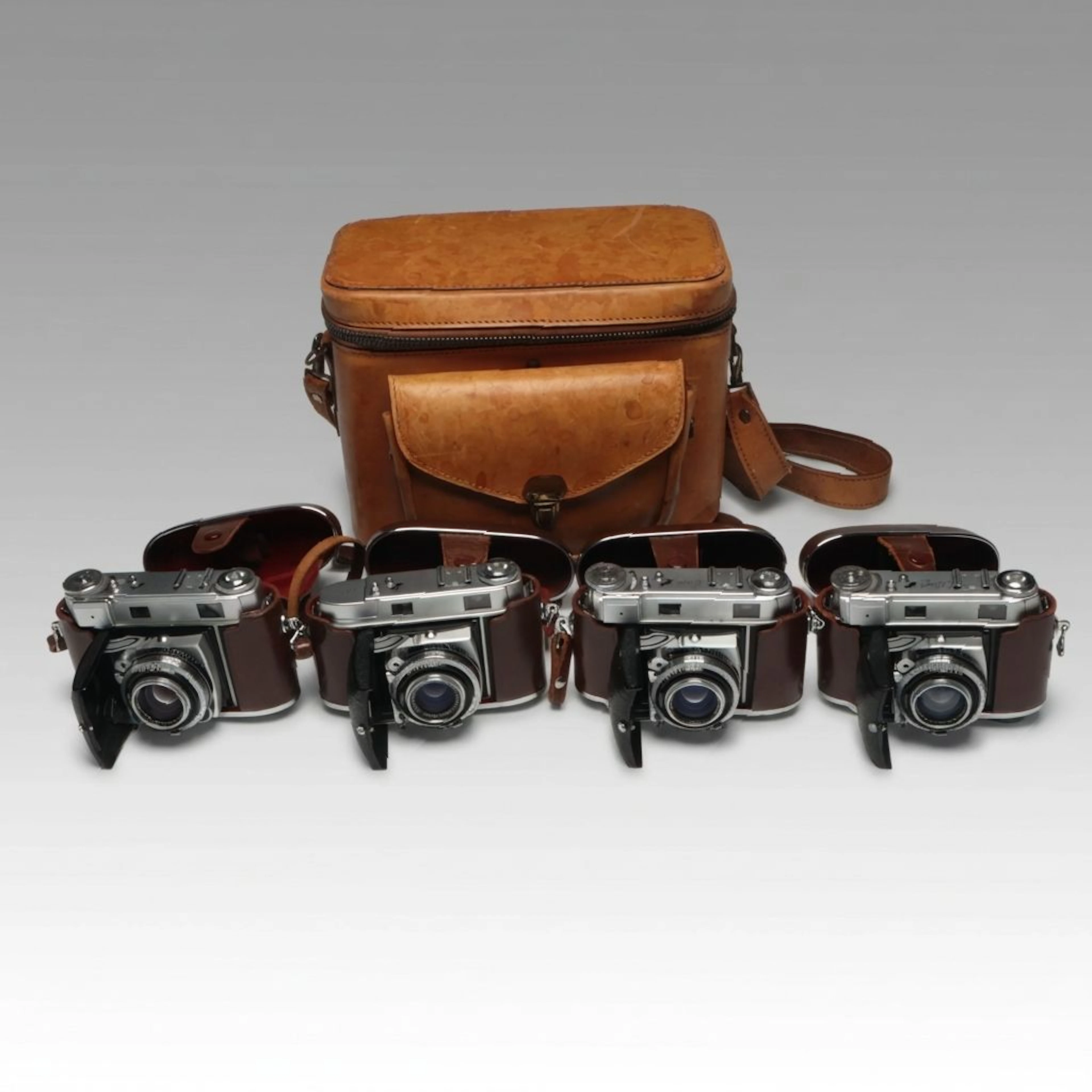 Kodak Retina III C Film Cameras with Cowhide Camera Bag and More Accessories