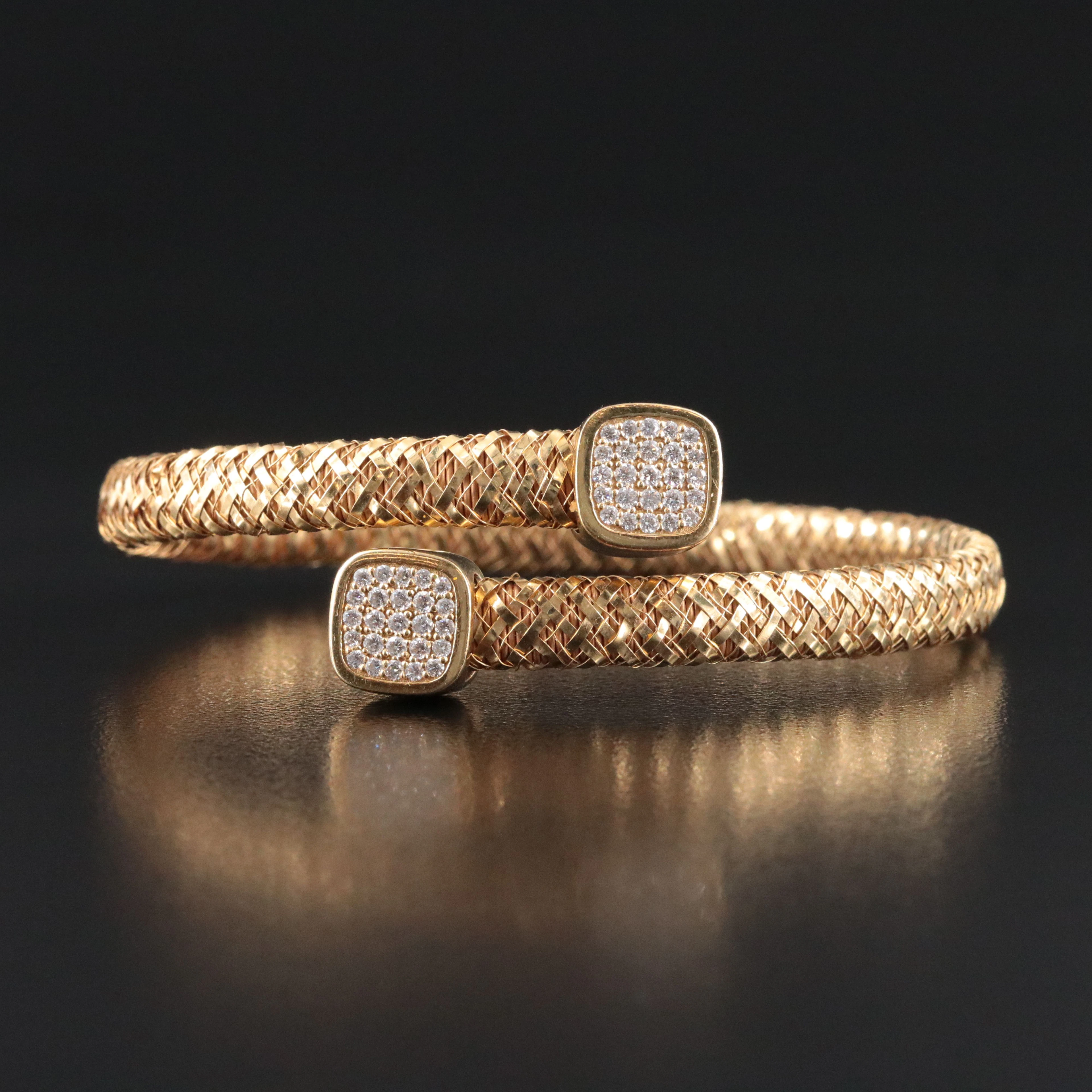 Roberto Coin Primavera 18K 0.56 CTW Diamond Station Flexible Bracelet