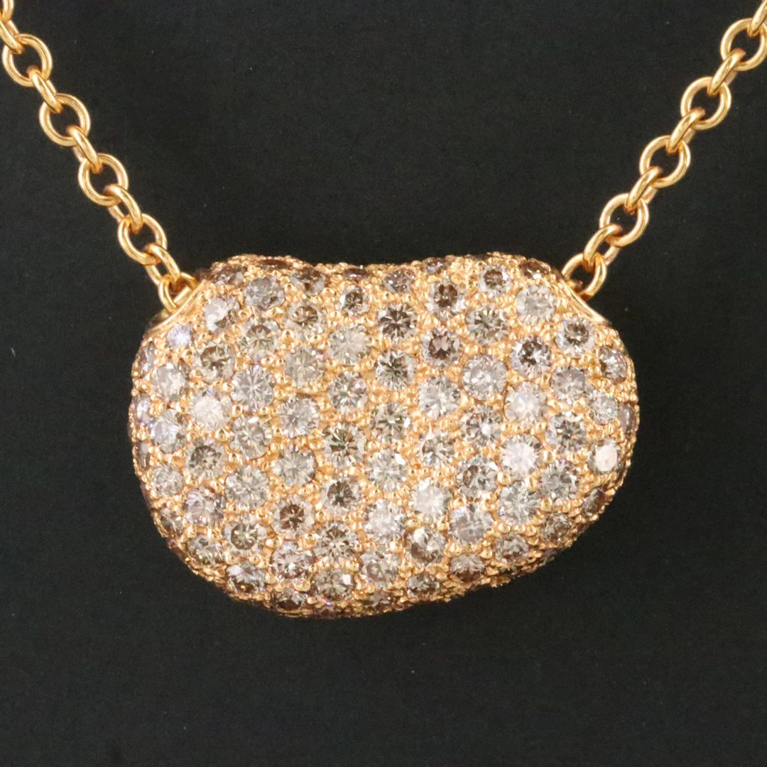 Paul Morelli 18K and 20K Fancy Brown Diamond Pebble Necklace