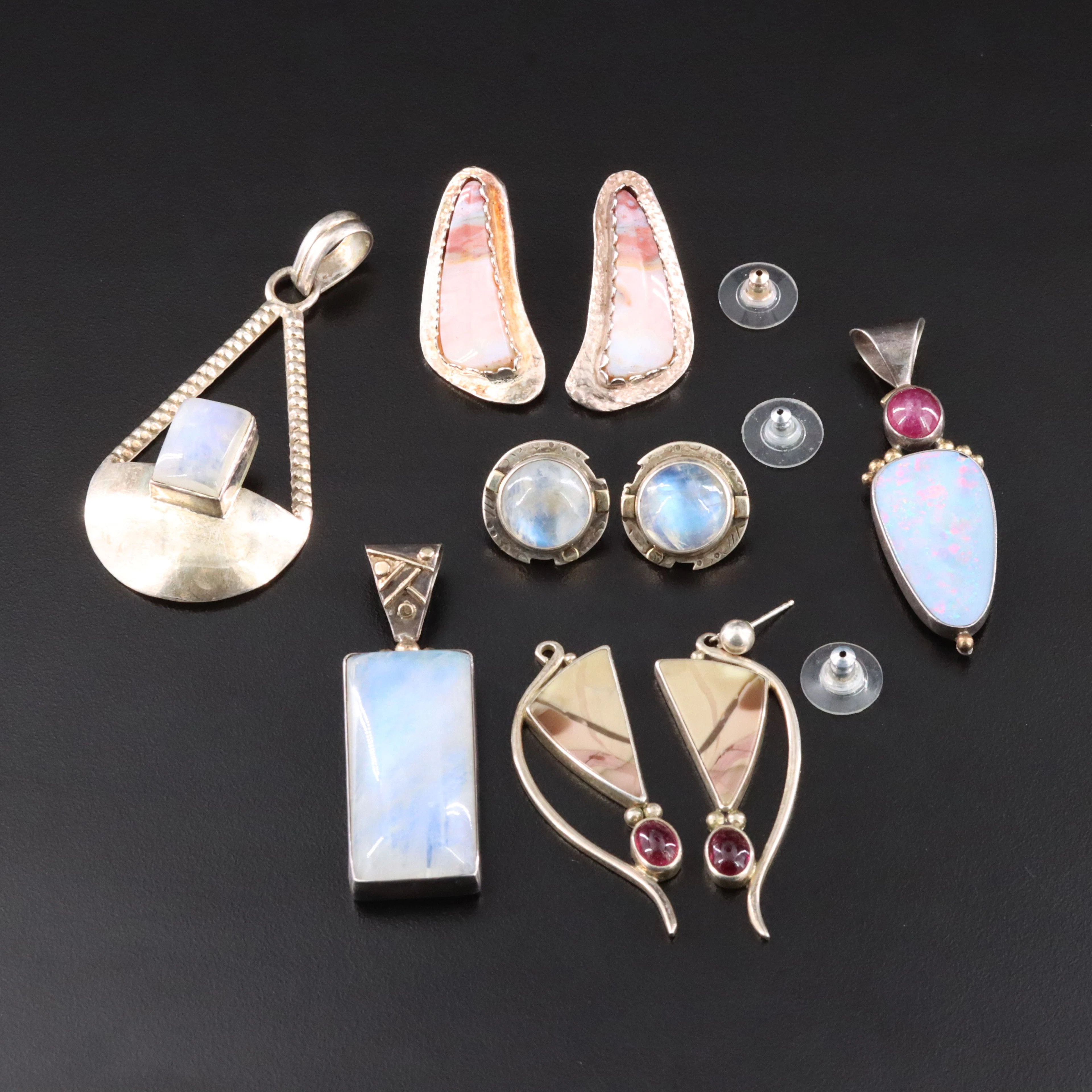Shano Kelley, Opal and Rainbow Moonstone Featured in Sterling Jewelry