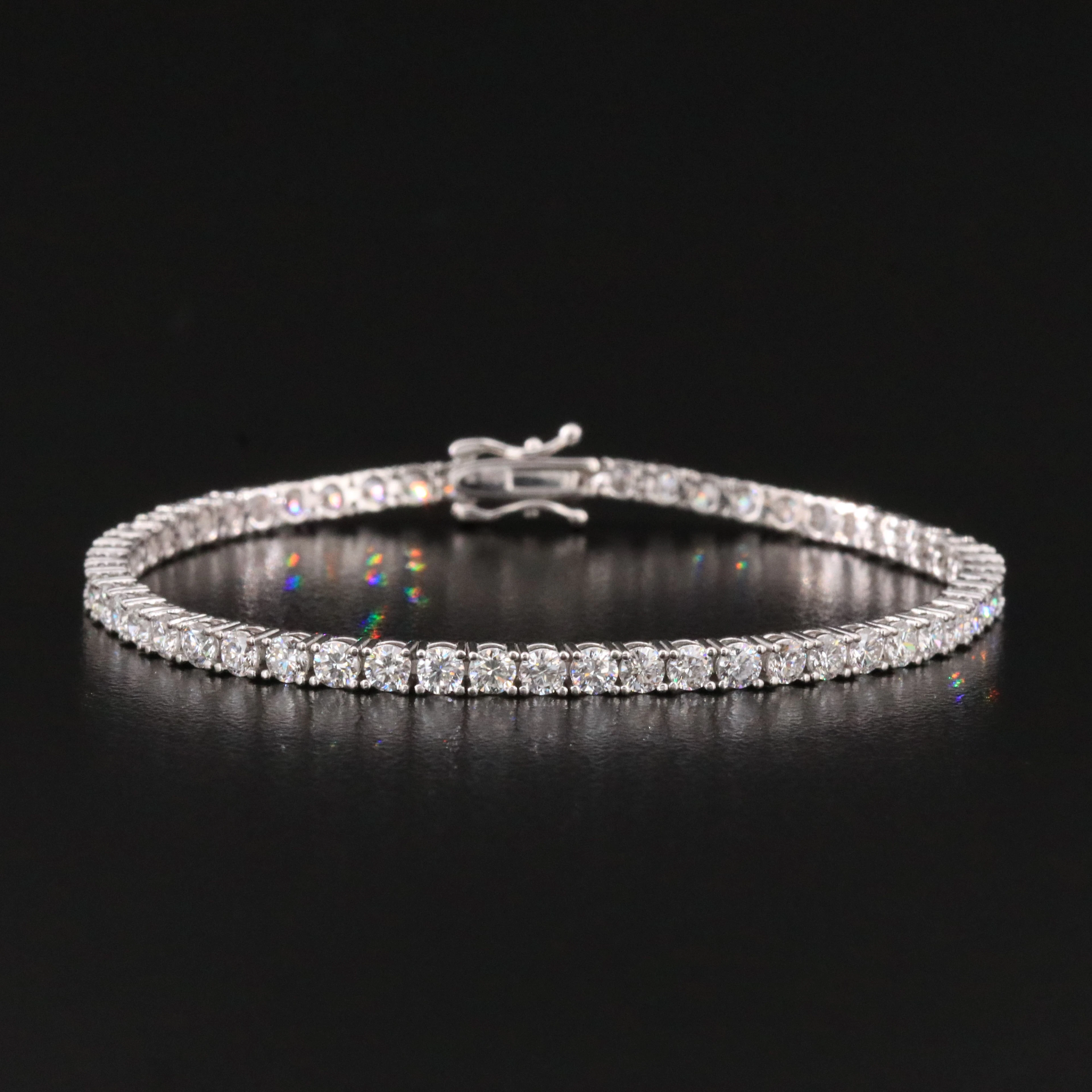Sterling 4.64 CTW Lab Grown Diamond Line Bracelet