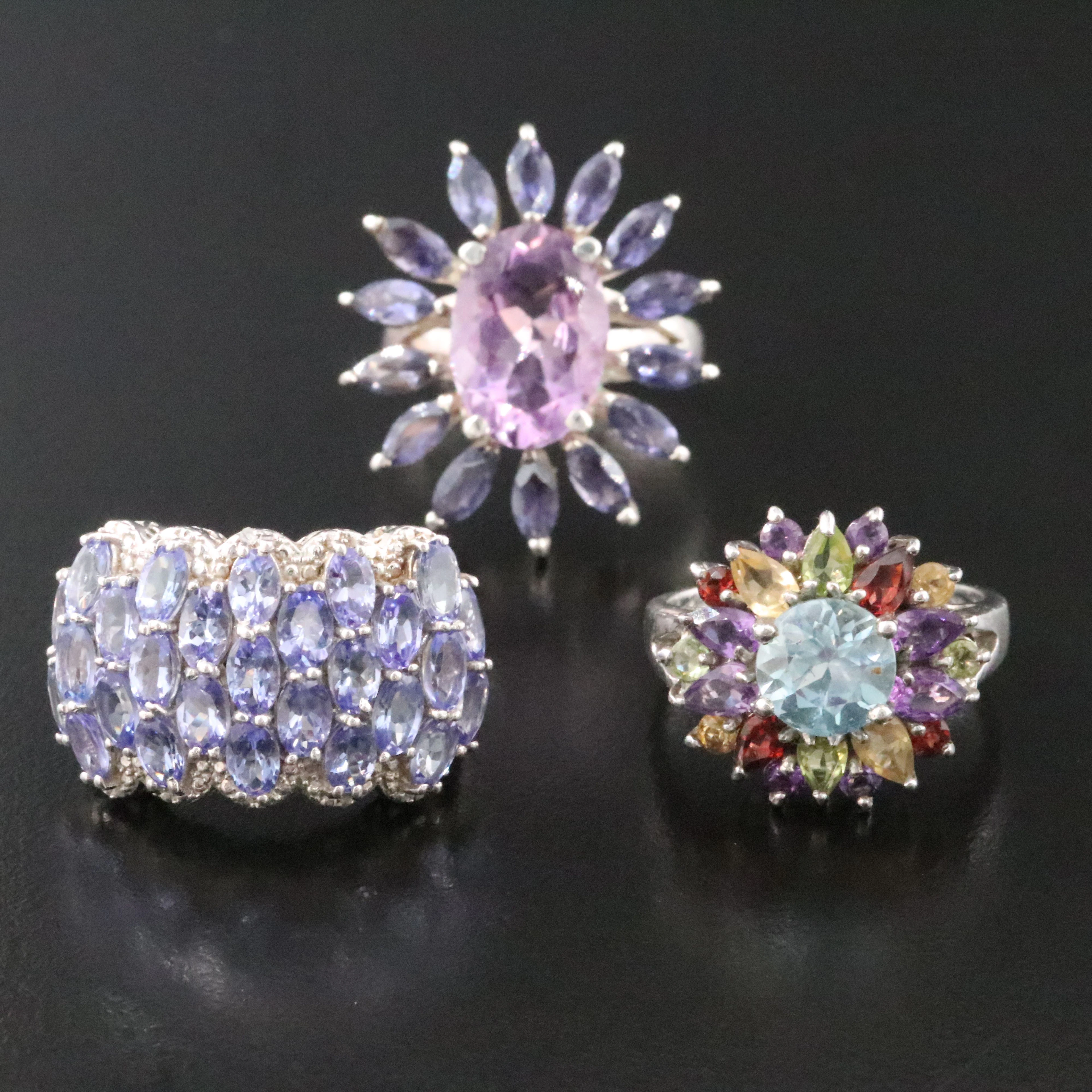 Sterling Tanzanite and Gemstone Rings