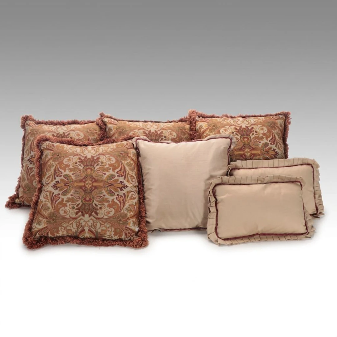 Paisley and Ruffle Edge Throw Pillows