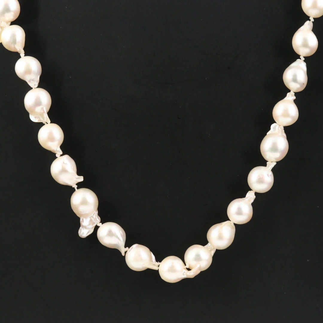 Baroque Pearl Necklace with 14K Clasp