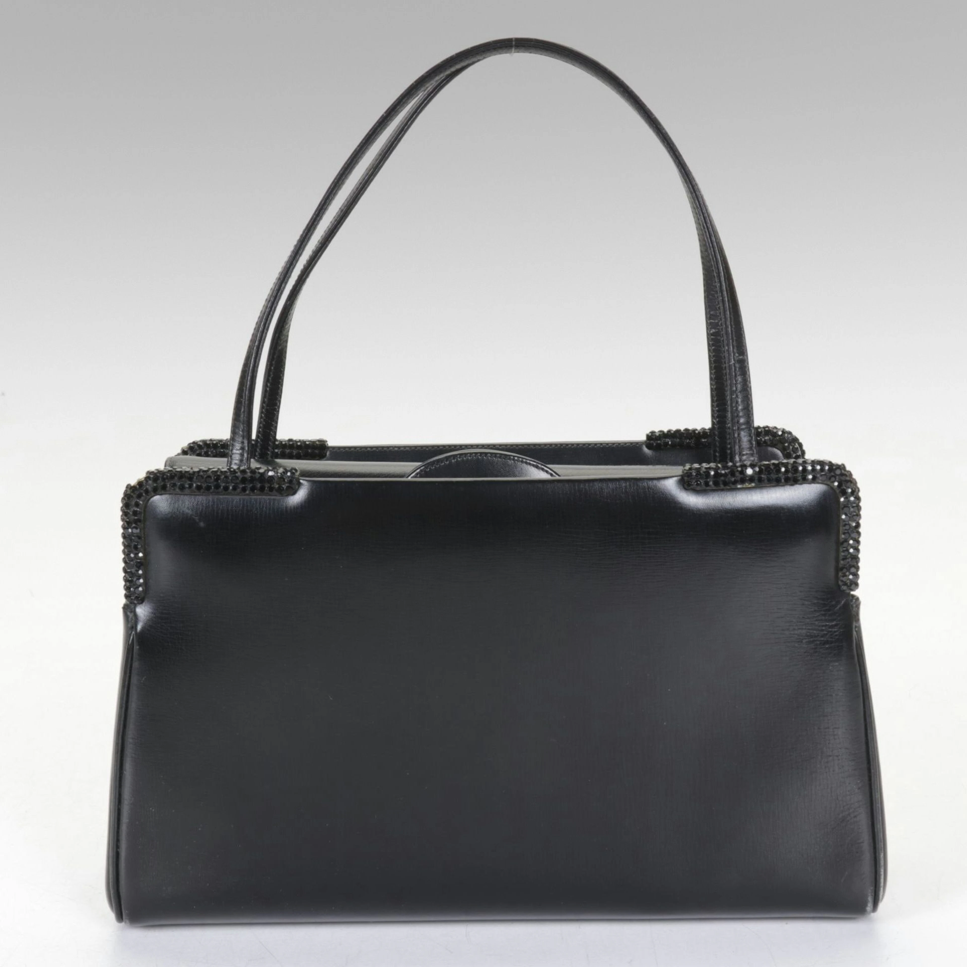 Judith Leiber for Bonwit Teller Black Evening Bag with Bedazzled Accents