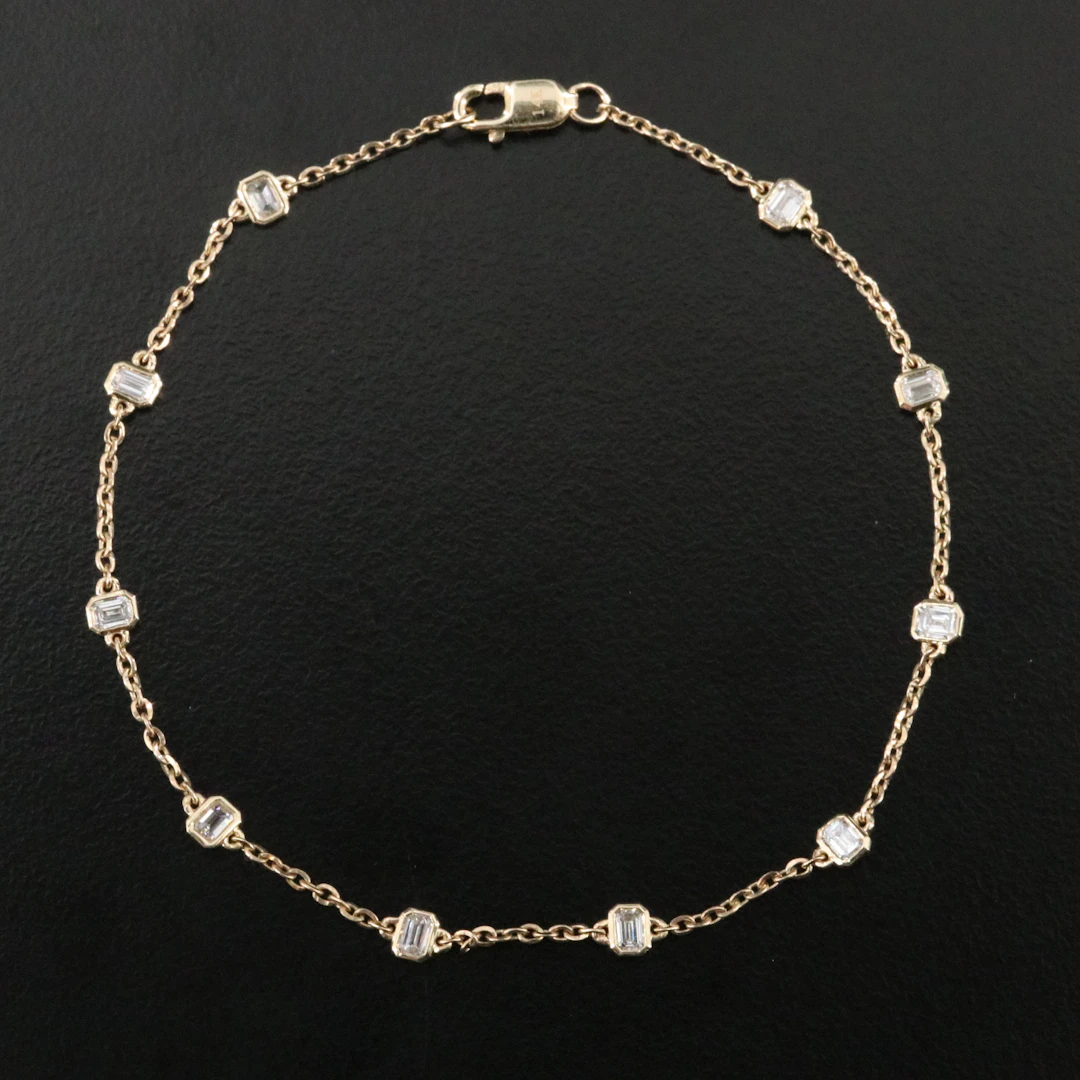 14K 1.05 CTW Lab Grown Diamond Station Bracelet