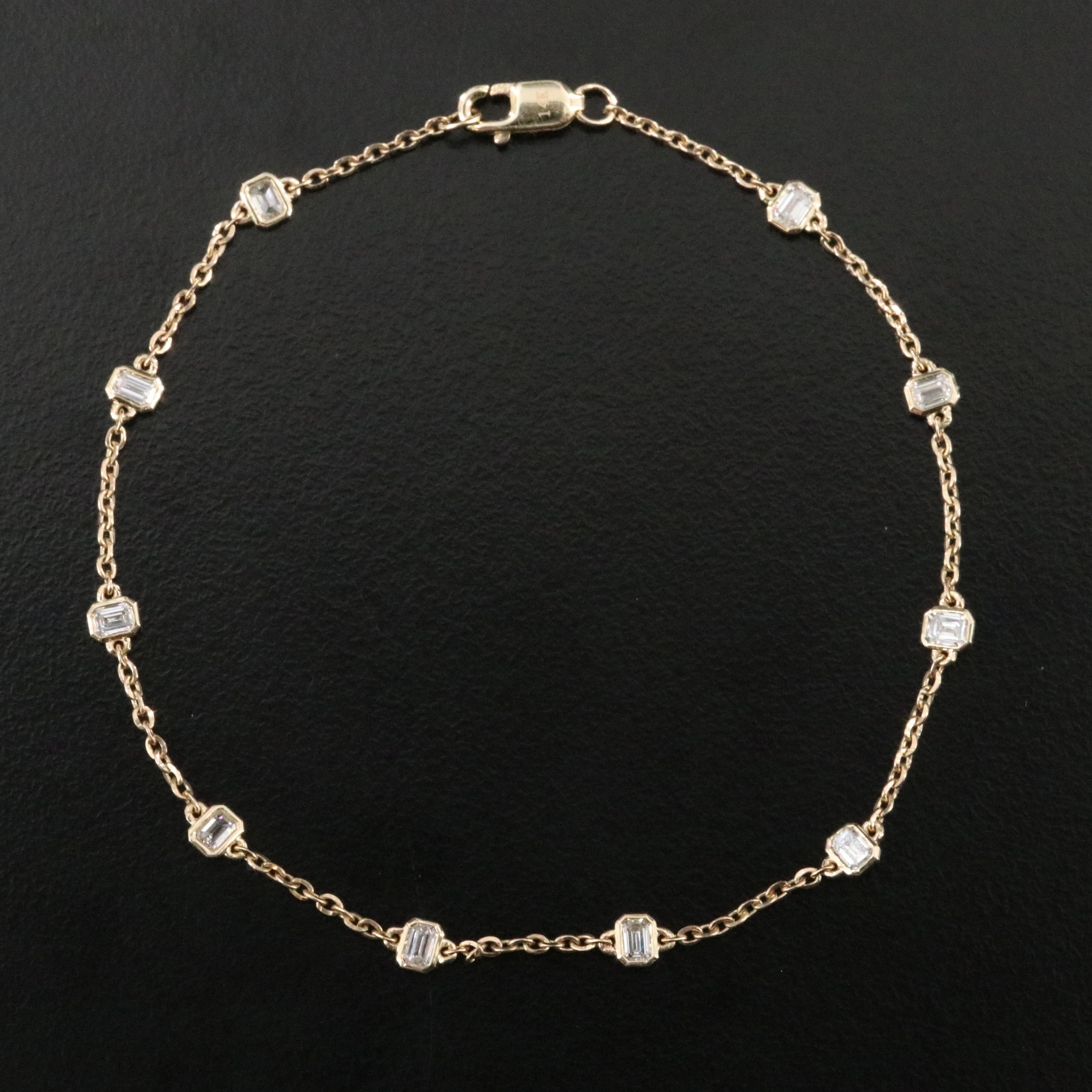 14K 1.05 CTW Lab Grown Diamond Station Bracelet