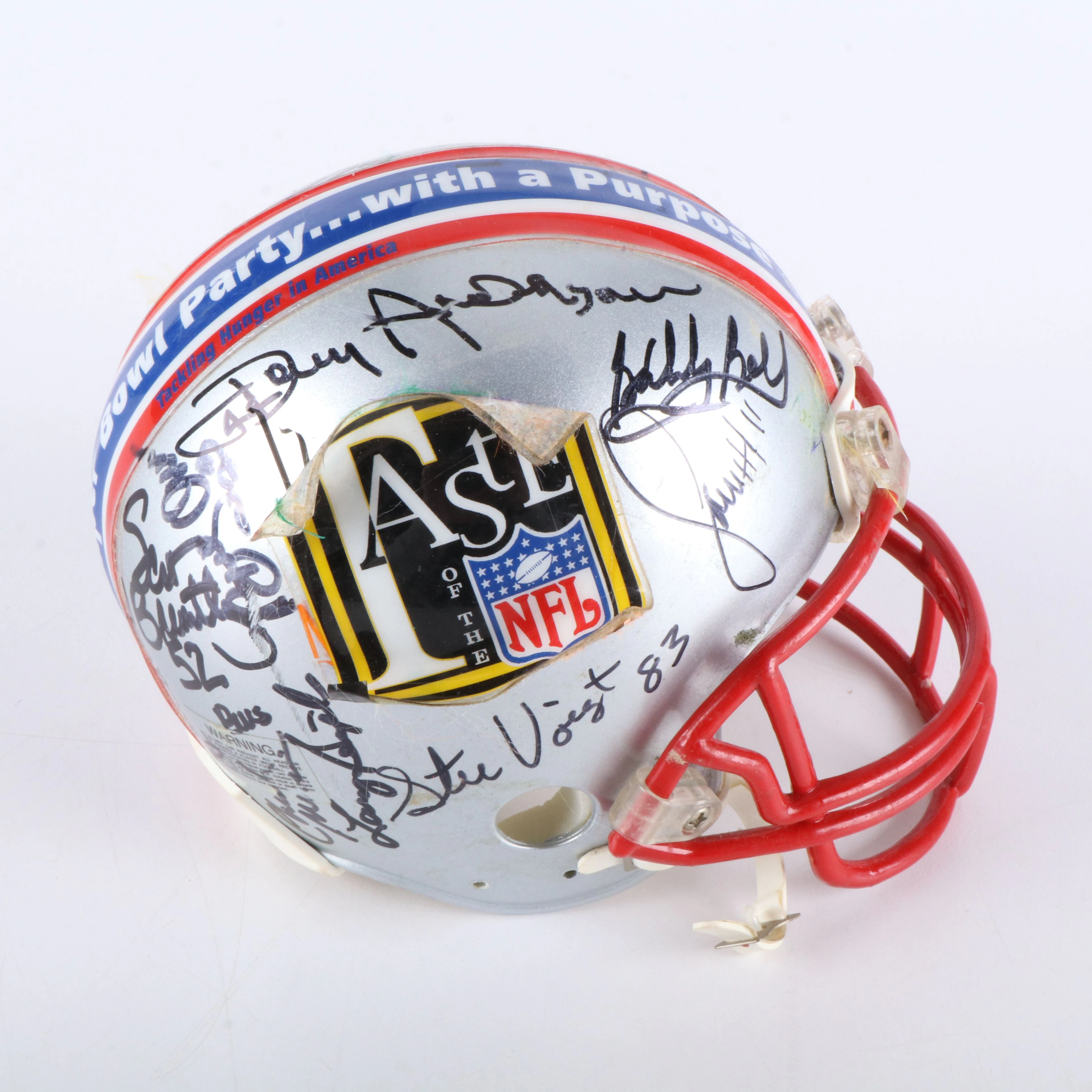 Bobby Bell, Earl Morrall, Andy Russell, and More Signed Football Mini Helmet