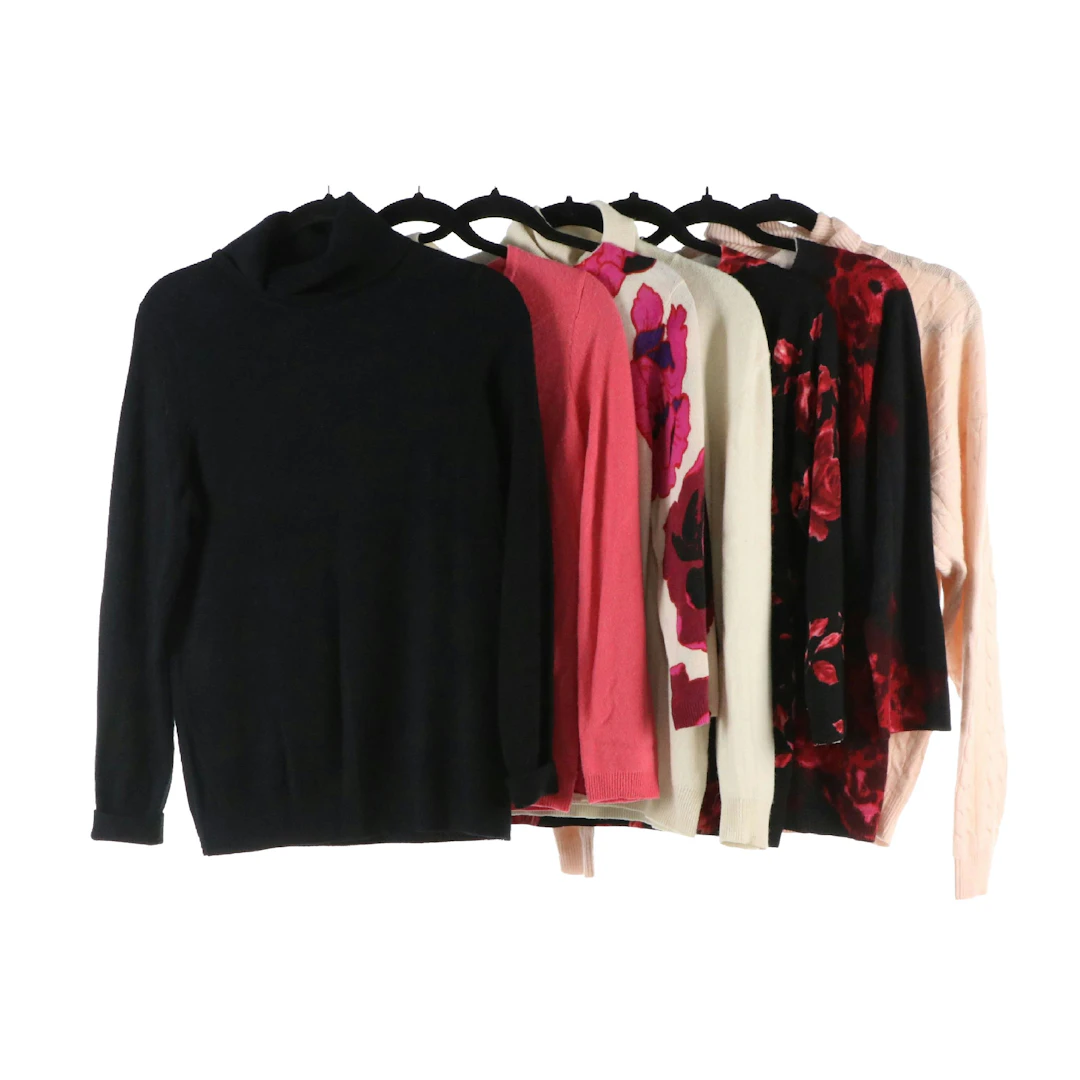 Talbots Turtleneck and Crew Neck Sweaters in Solids and Floral Prints