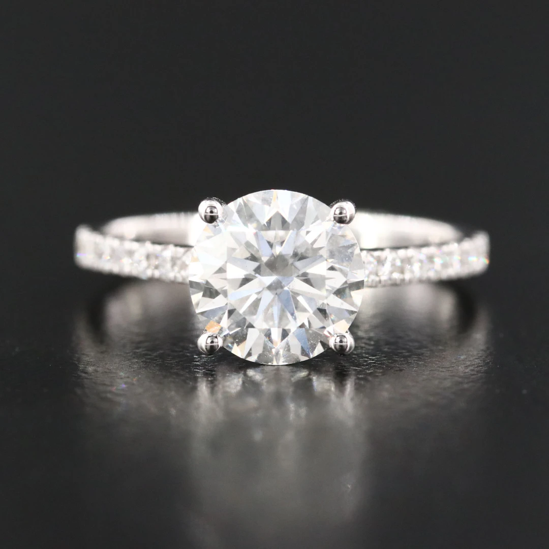 14K 2.34 CTW Lab Grown Diamond Ring with Online IGI Report