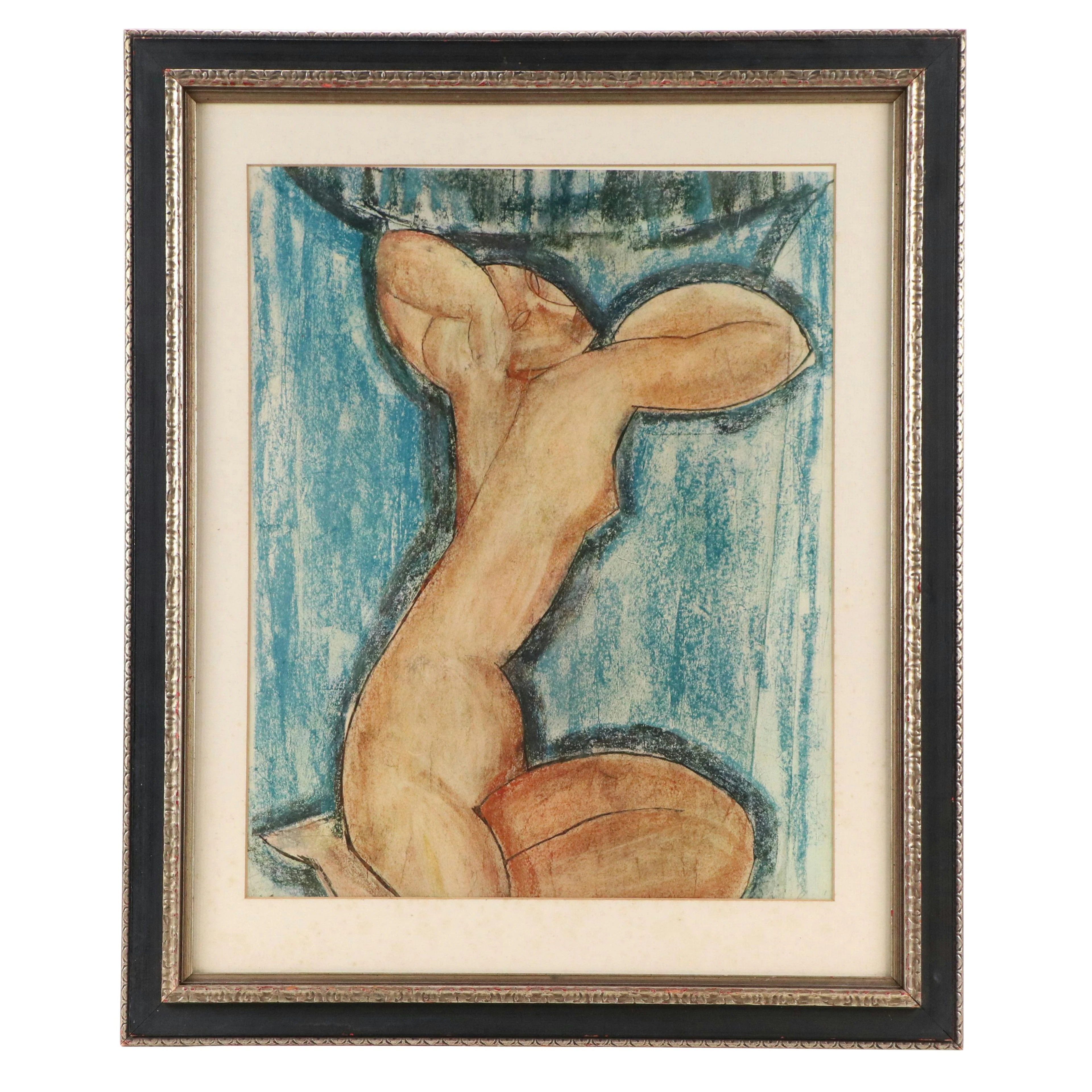 After Amedeo Modigliani Color Halftone "Caryatid"