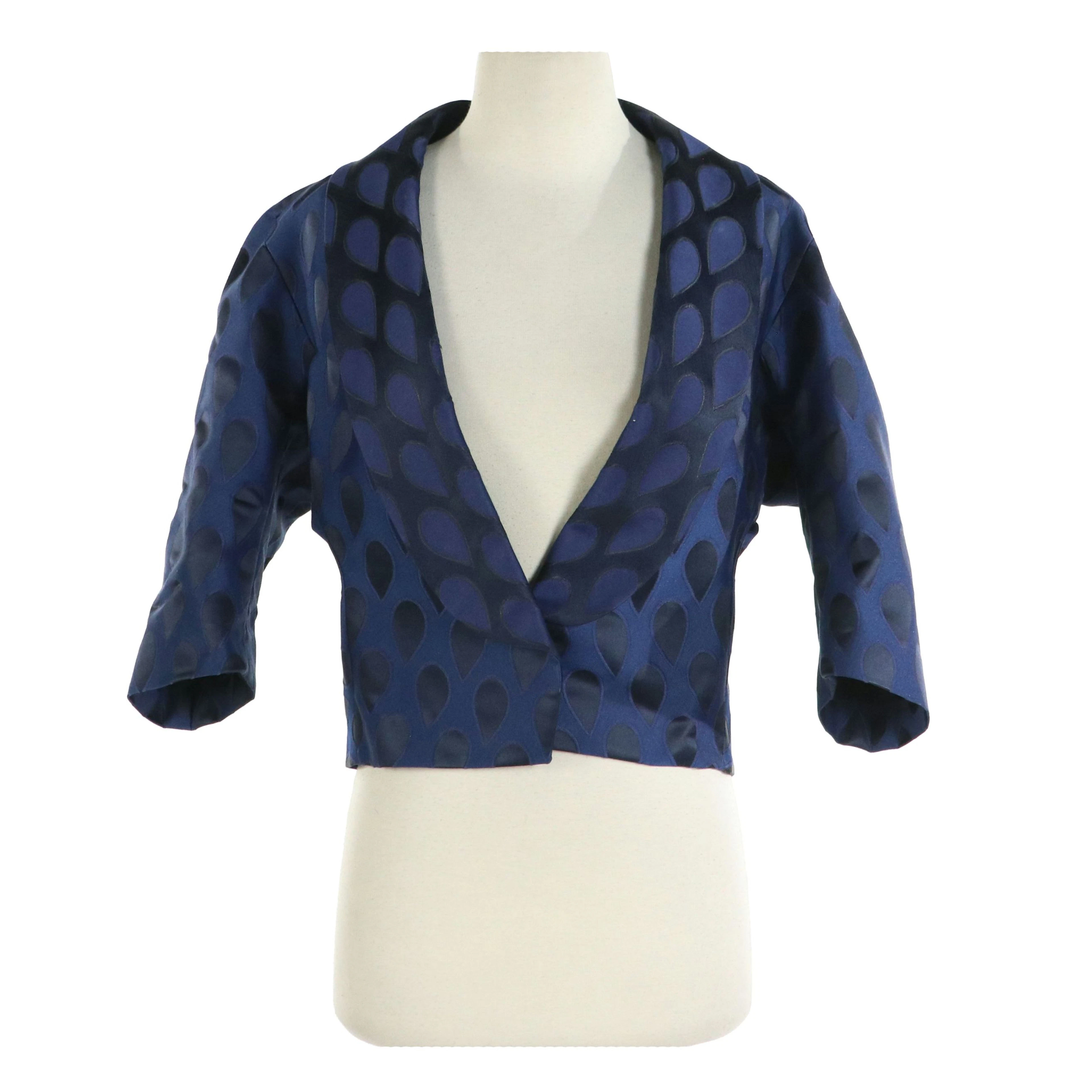 Yves Saint Laurent Teardrop Jacquard Kimono-Effect Cocoon Jacket in