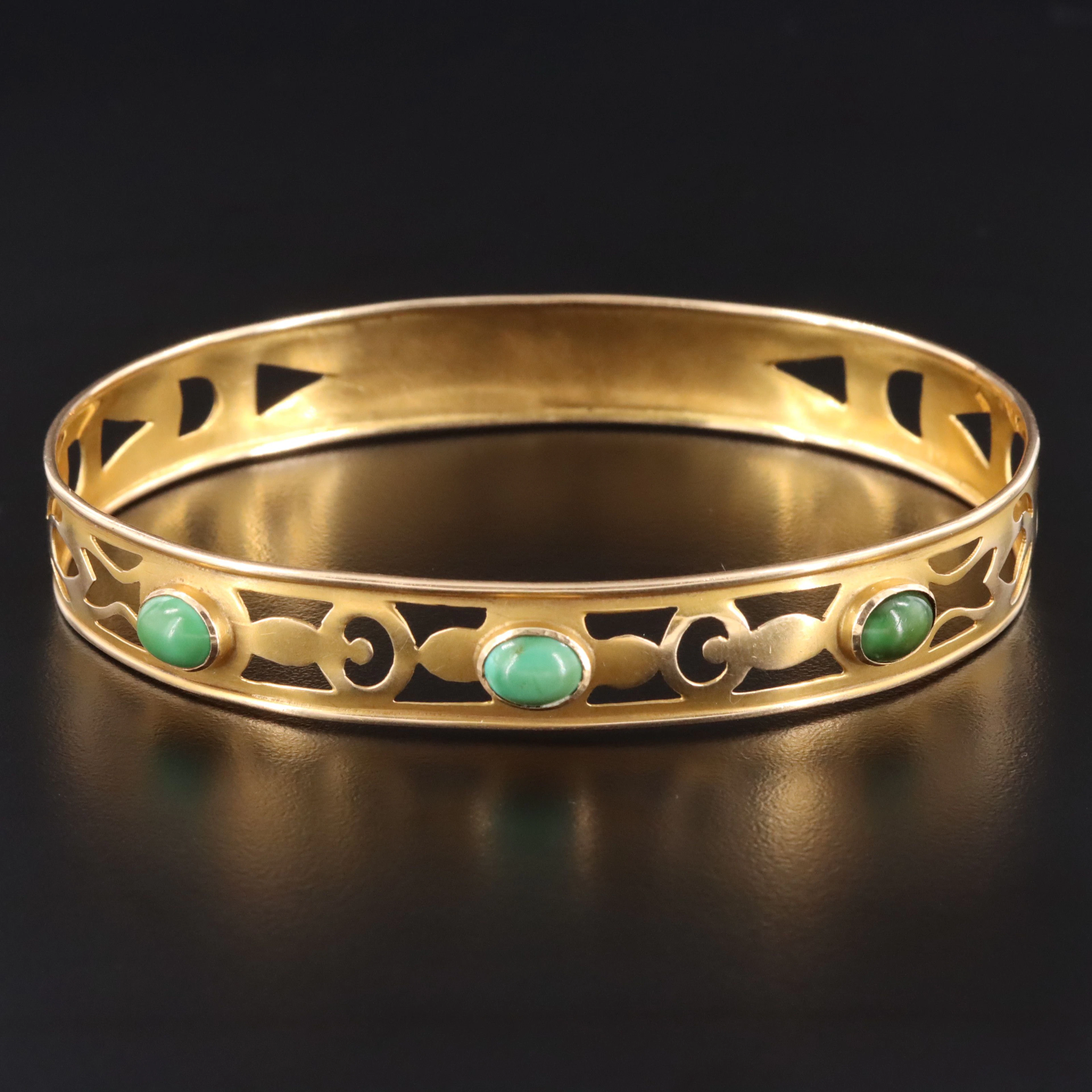 14K Turquoise Cut Out Bangle Bracelet