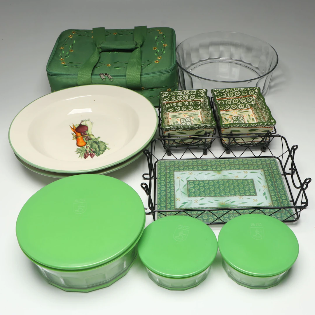 Temp-Tations Ceramic Bakers and Cooler Bag with Other Serveware
